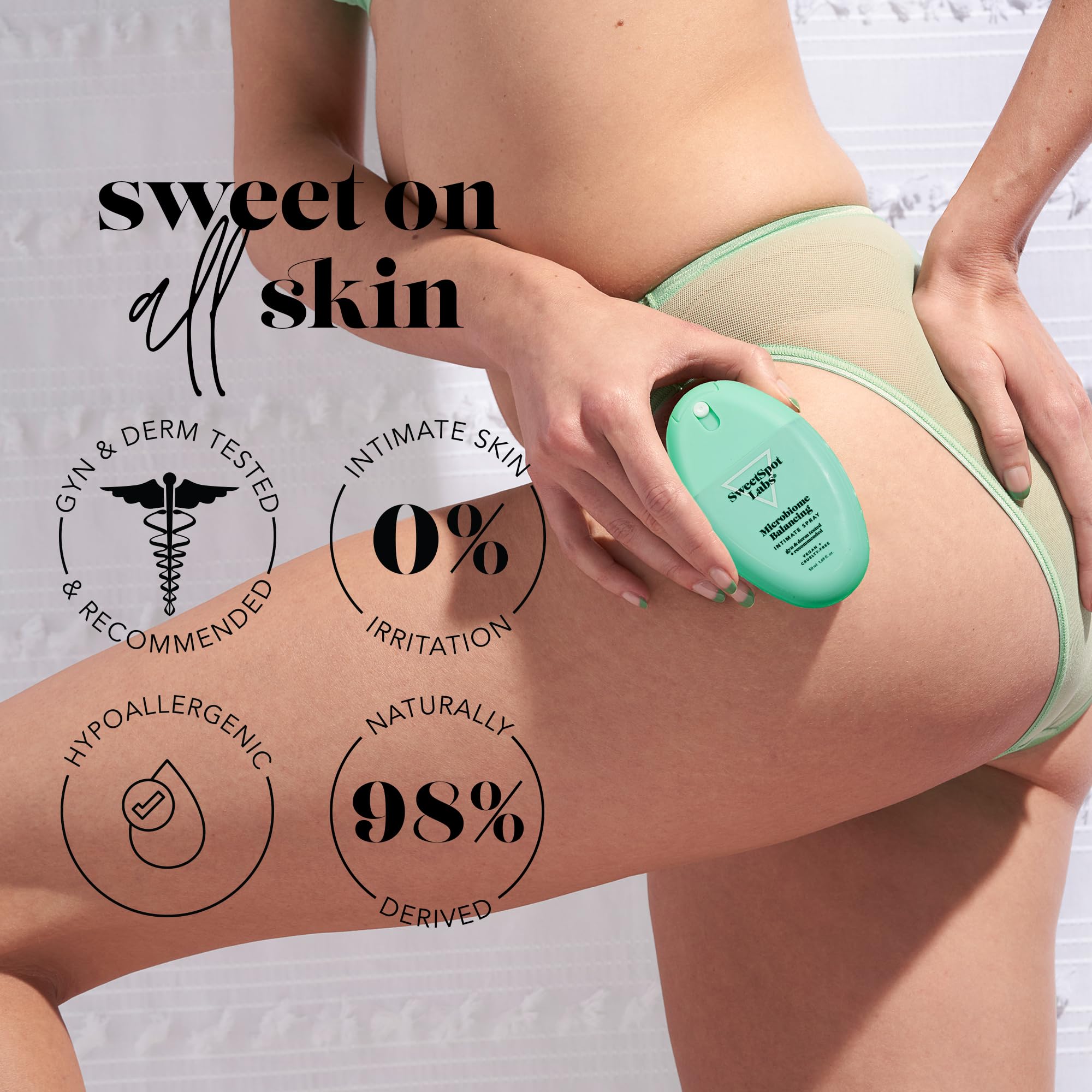 SweetSpot Labs Microbiome Balancing Feminine Spray, Deodorant Spray for External Vaginal Odor & pH