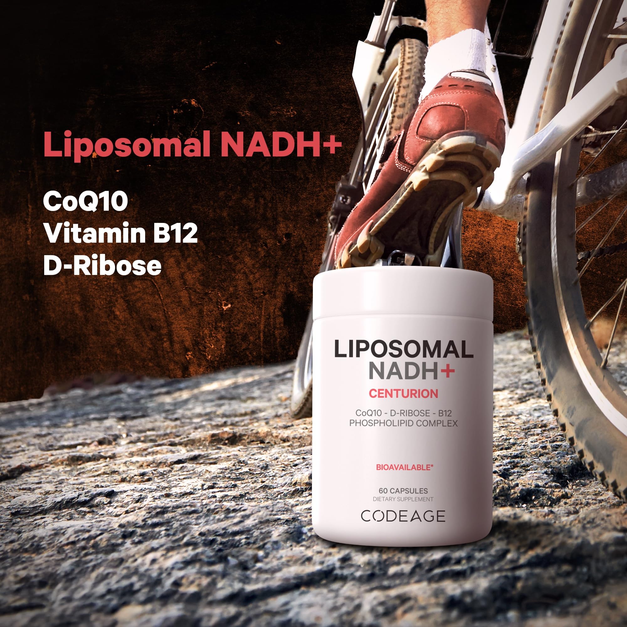 Codeage Liposomal NADH+ Supplement - CoQ10 - Vitamin B12 - D-Ribose Bioenergy