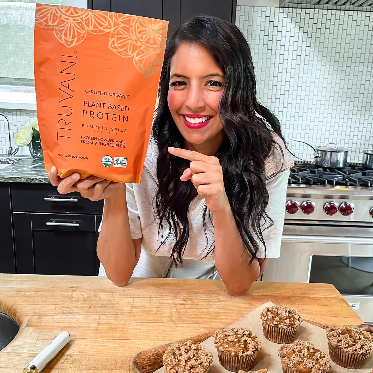 Truvani Organic Vegan Protein Powder Pumpkin Spice - 20g of Plant Based Protein