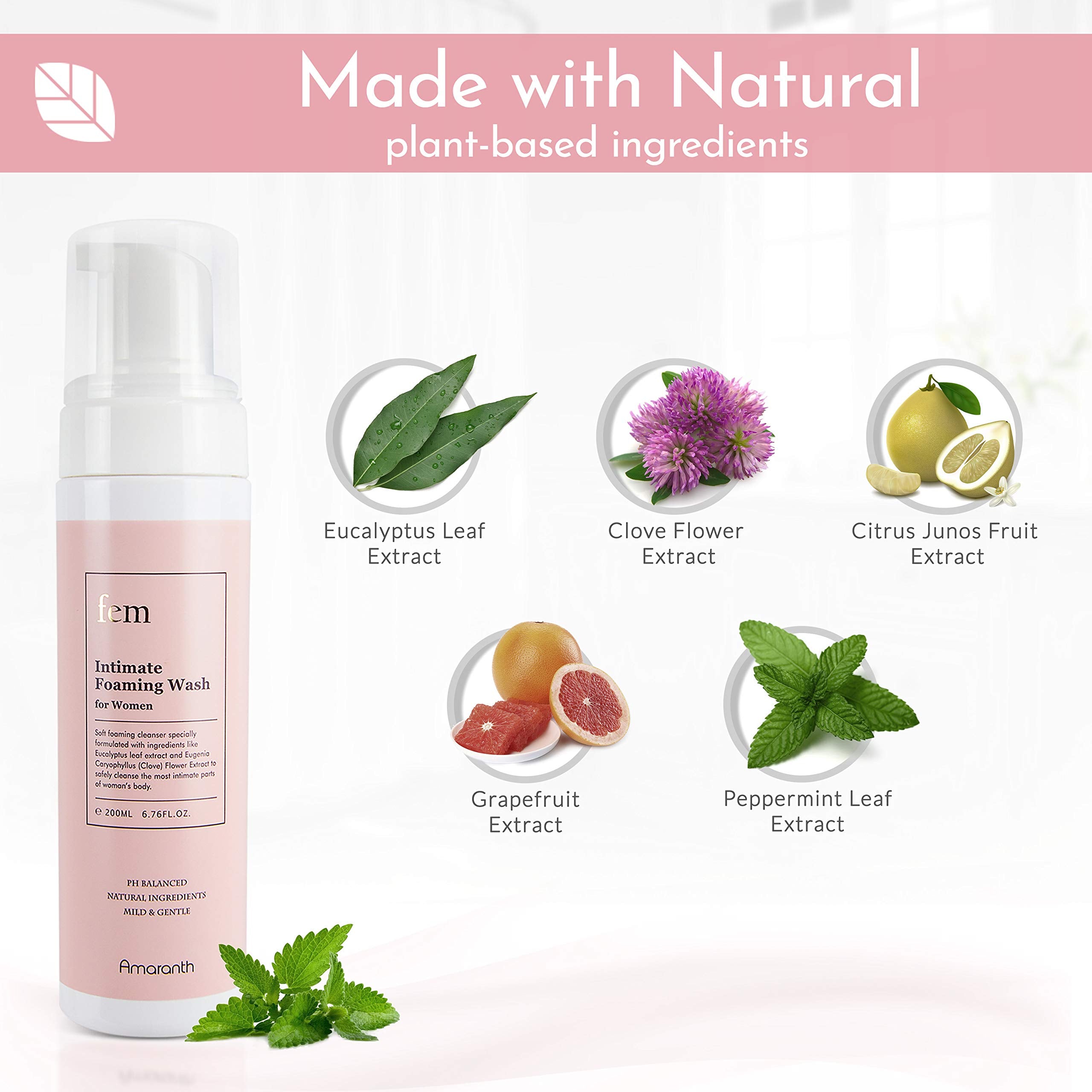 fem pH Balance Intimate Wash for Women, Feminine Wash for Sensitive Skin, Gentle Cleanser