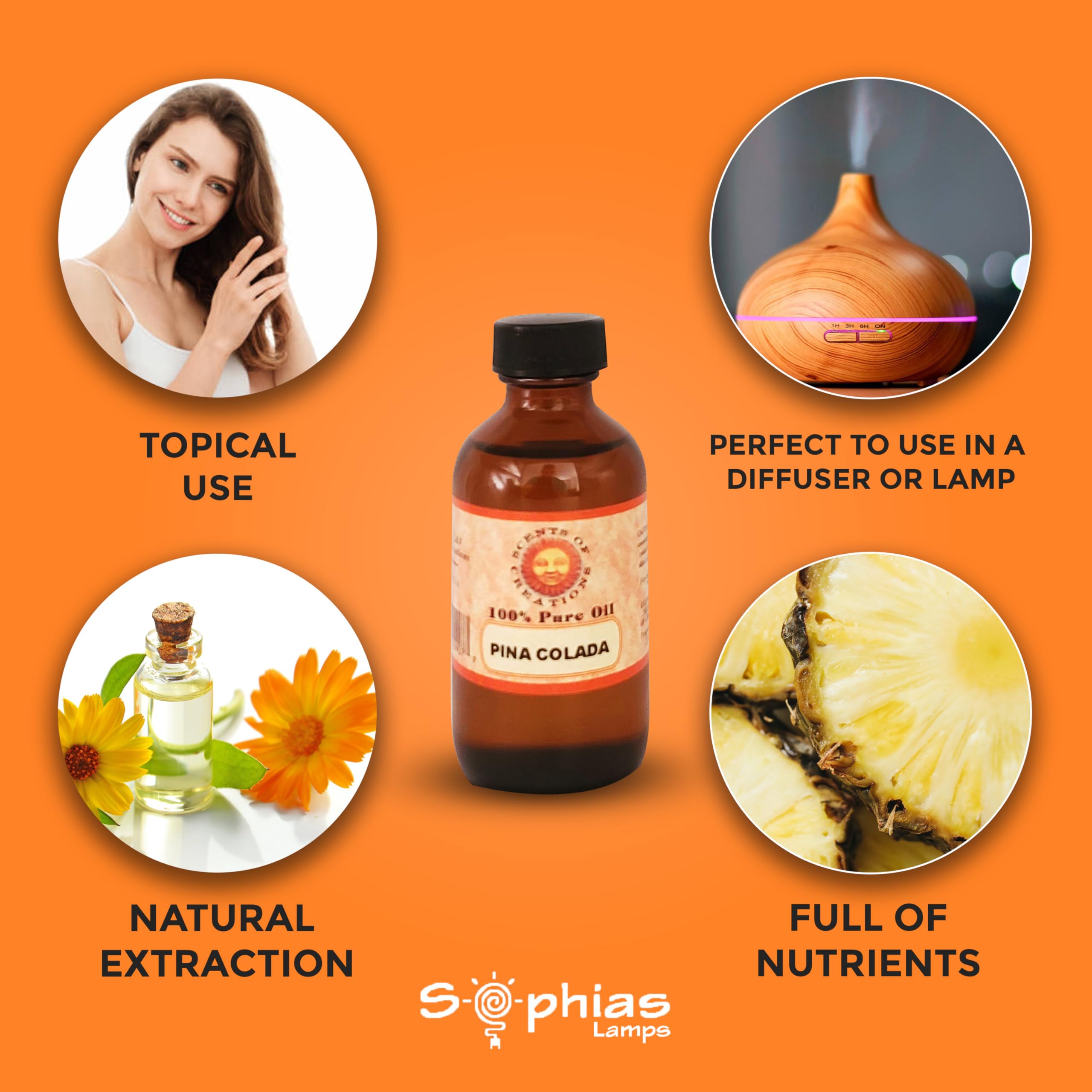 Essential Oil Pina Colada 2 OZ, 100% Natural undilute Oil, Value Size,Perfect