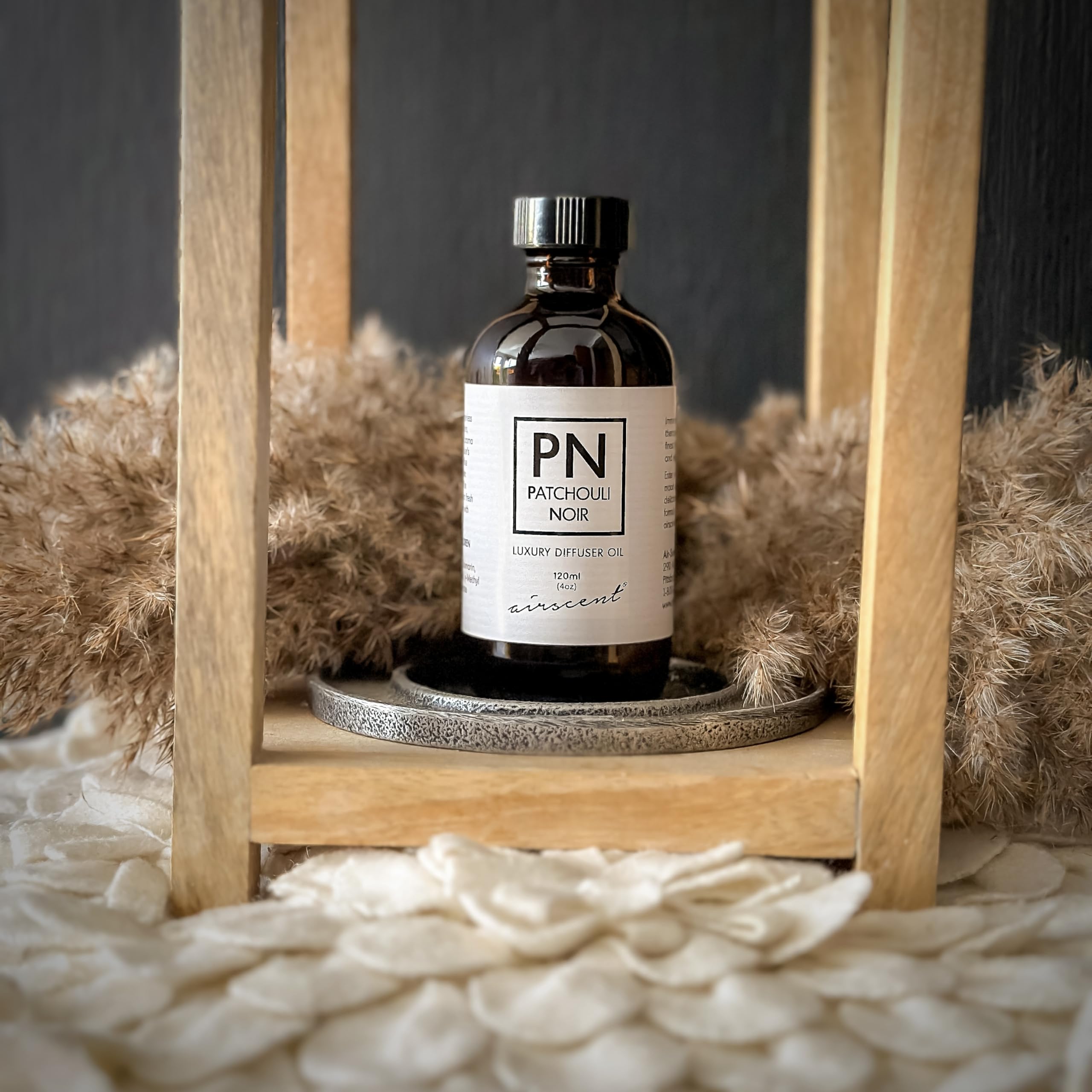 Patchouli Noir Diﬀuser Oil - Air-Scent Aroma and Essential Oil Blend - 120 Milliliter (4 ﬂ oz) Bottle