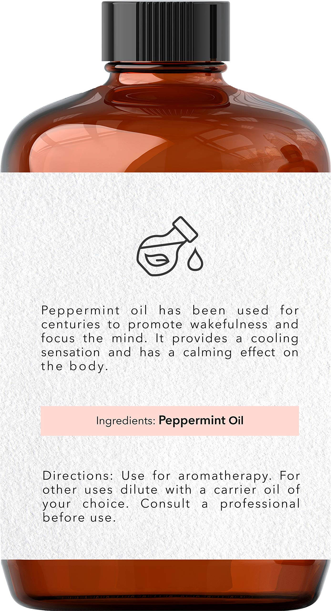 Brooklyn Botany Peppermint Essential Oil - Huge 4 Fl Oz - 100% Pure and Natural - Premium Grade
