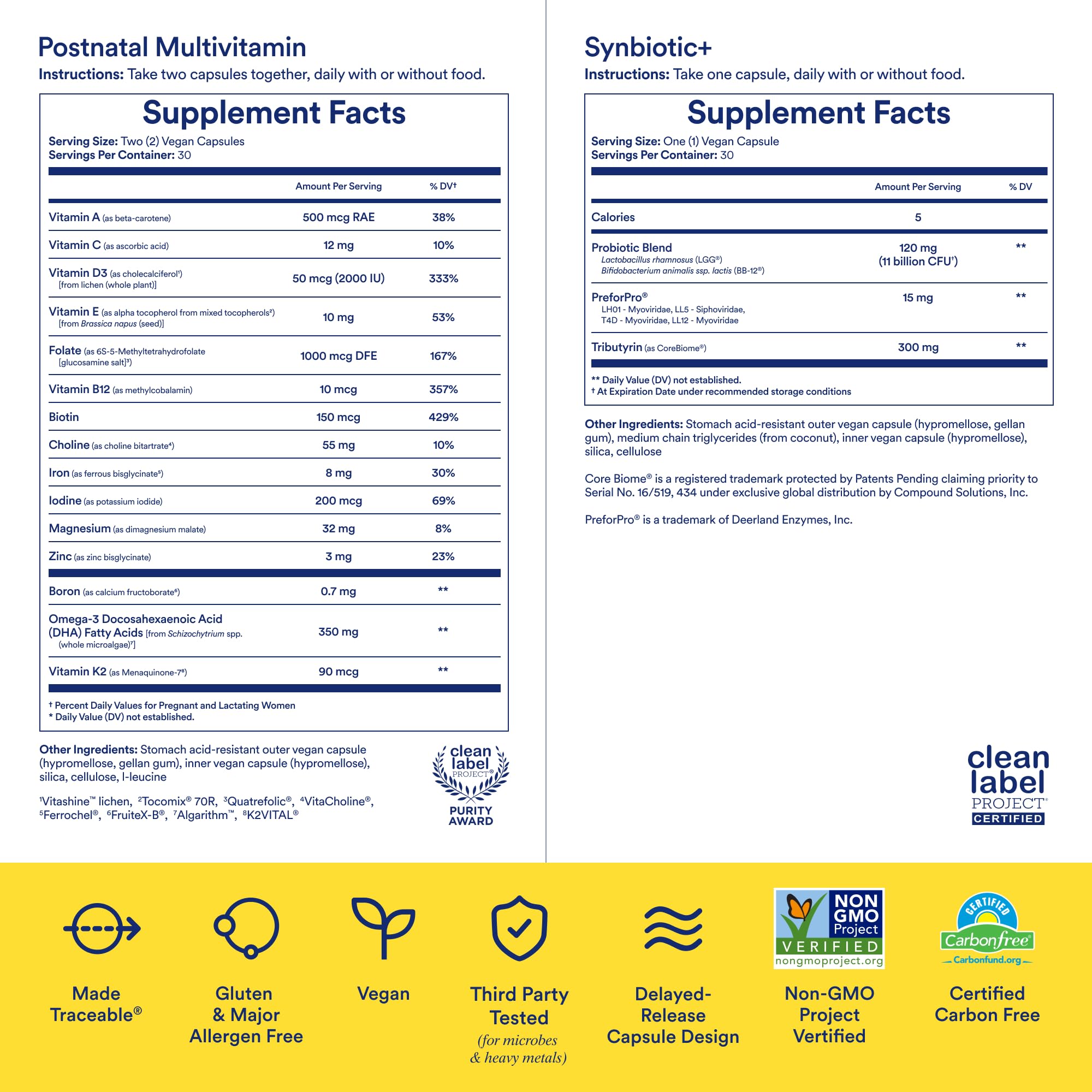 Ritual Postnatal Multivitamin and Gut Duo Supplements with Postnatal Vitamins and Synbiotic+