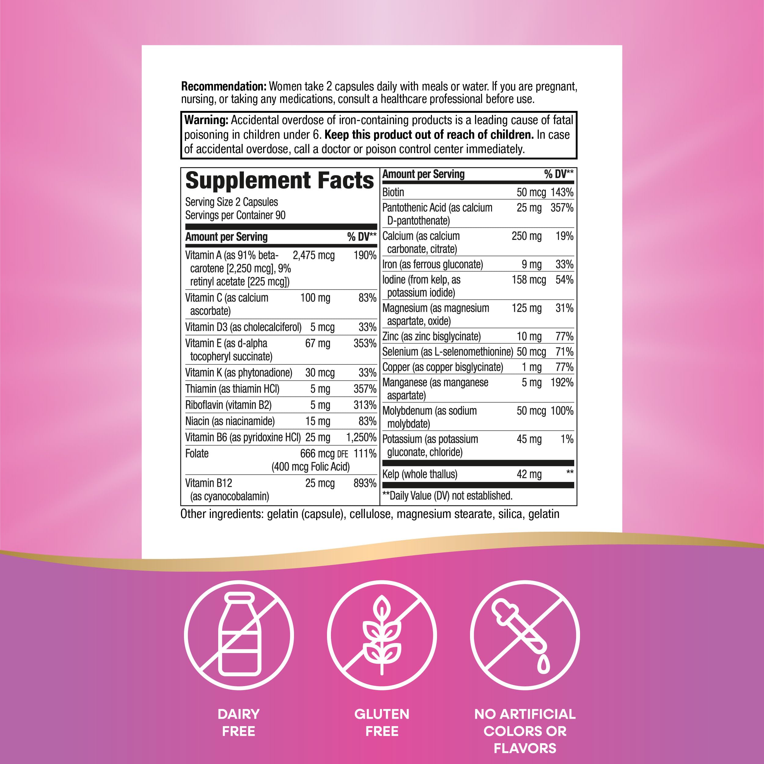 Nature's Way Prenatal Multivitamin, with folate for Healthy Brain and Spinal Development