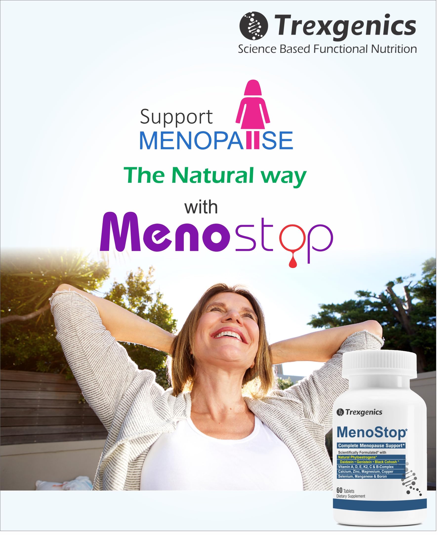 Trexgenics MENOSTOP Complete Menopause Support with Isoflavones