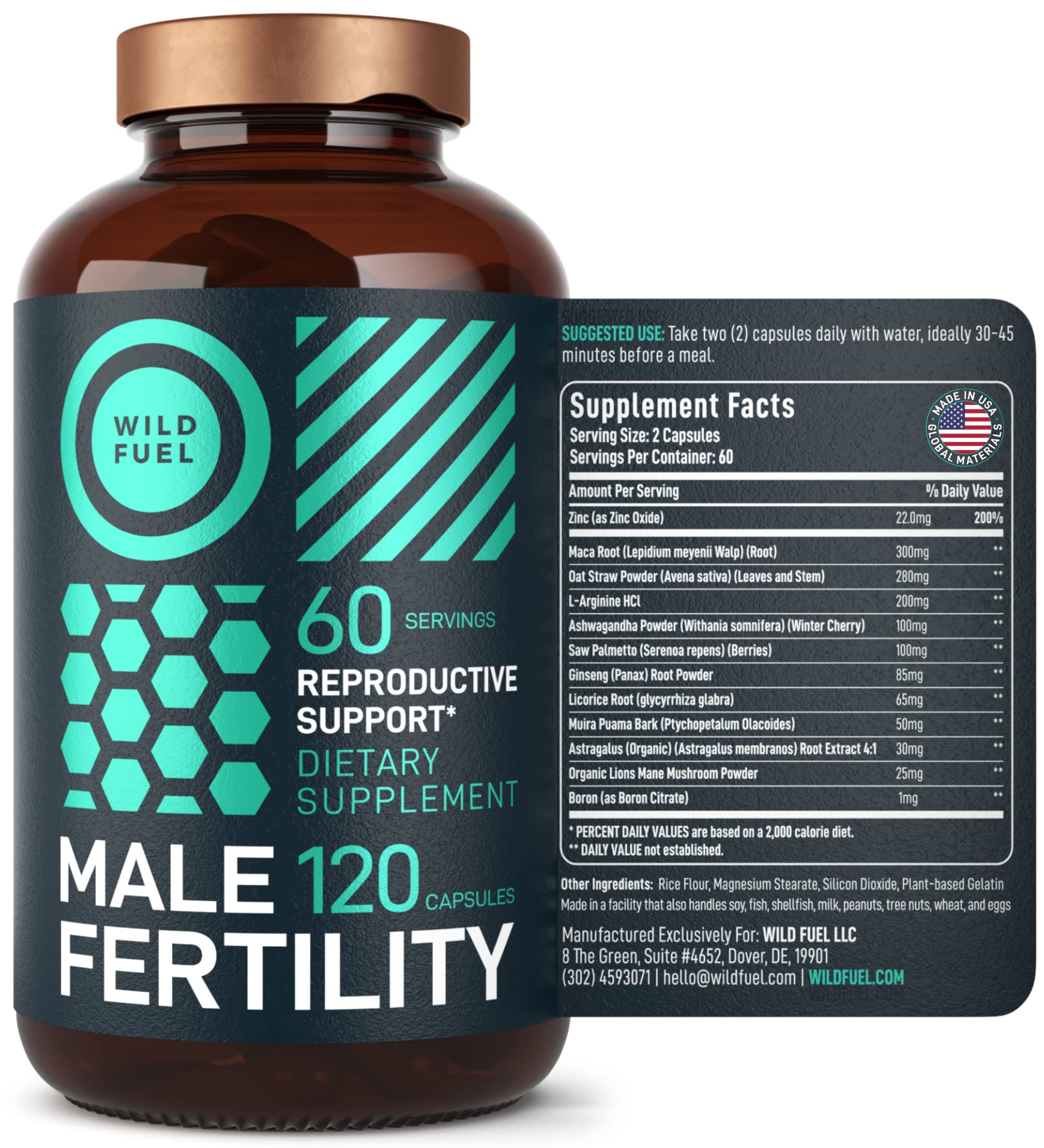 WILD FUEL Male Fertility Supplement and Dental Probiotics Health and Wellness Bundle