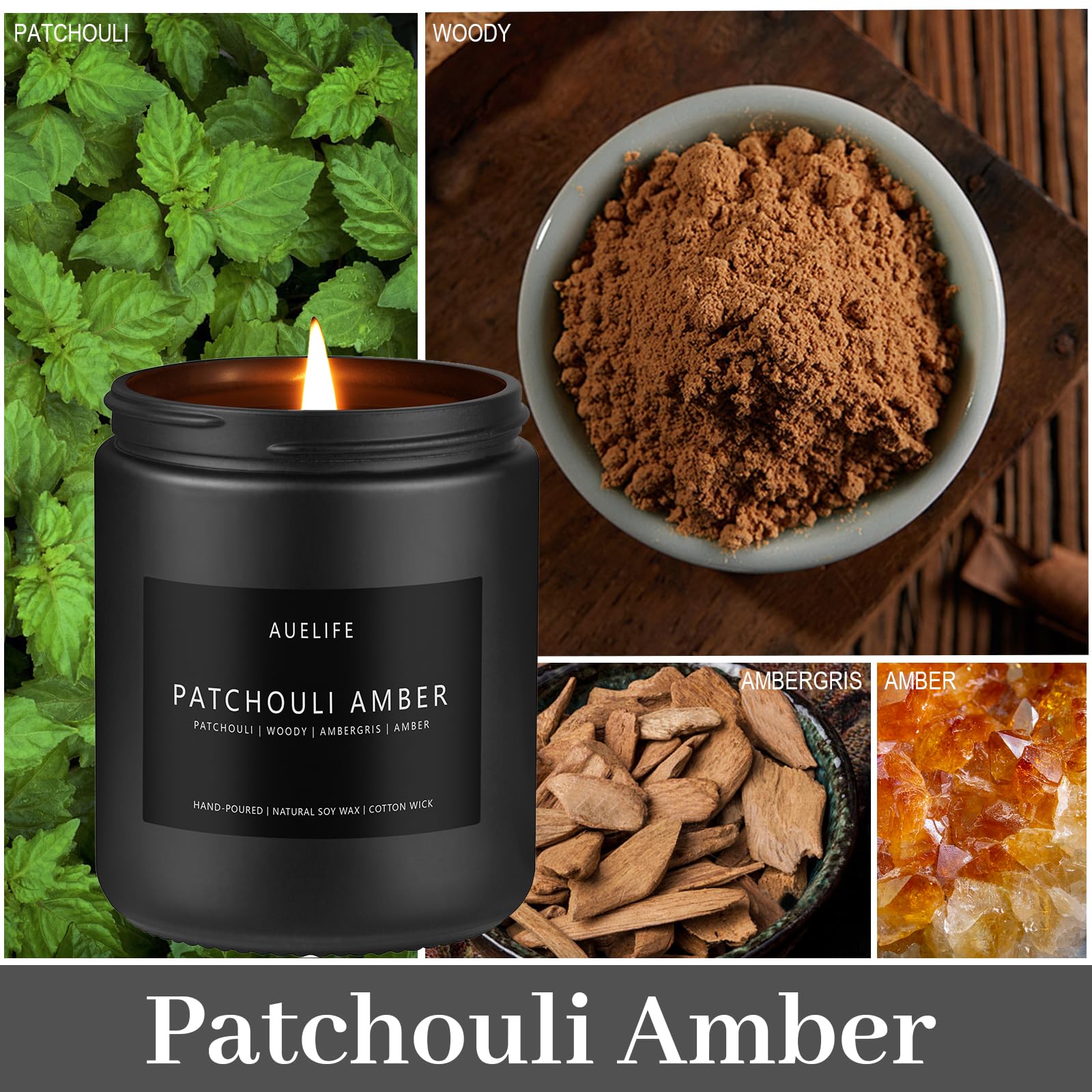 Scented Candles Set | Men Candles Set, Candles for Men Scented Candles for Home - 4 Pack Candles Scents