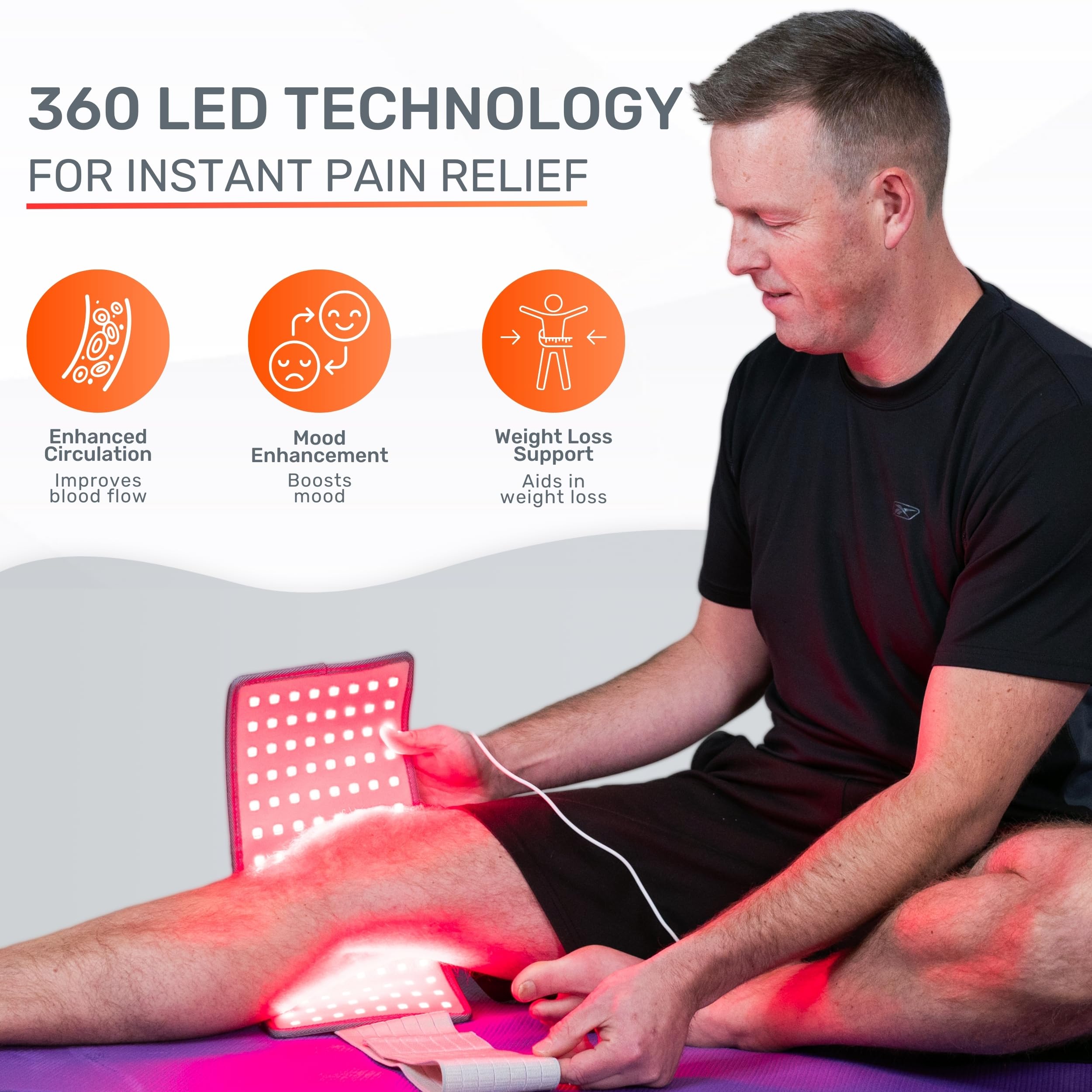 LOOKEE HealGlow Pro Medical Infrared & Red-Light Therapy Belt - LED Technology - 60W Powerful