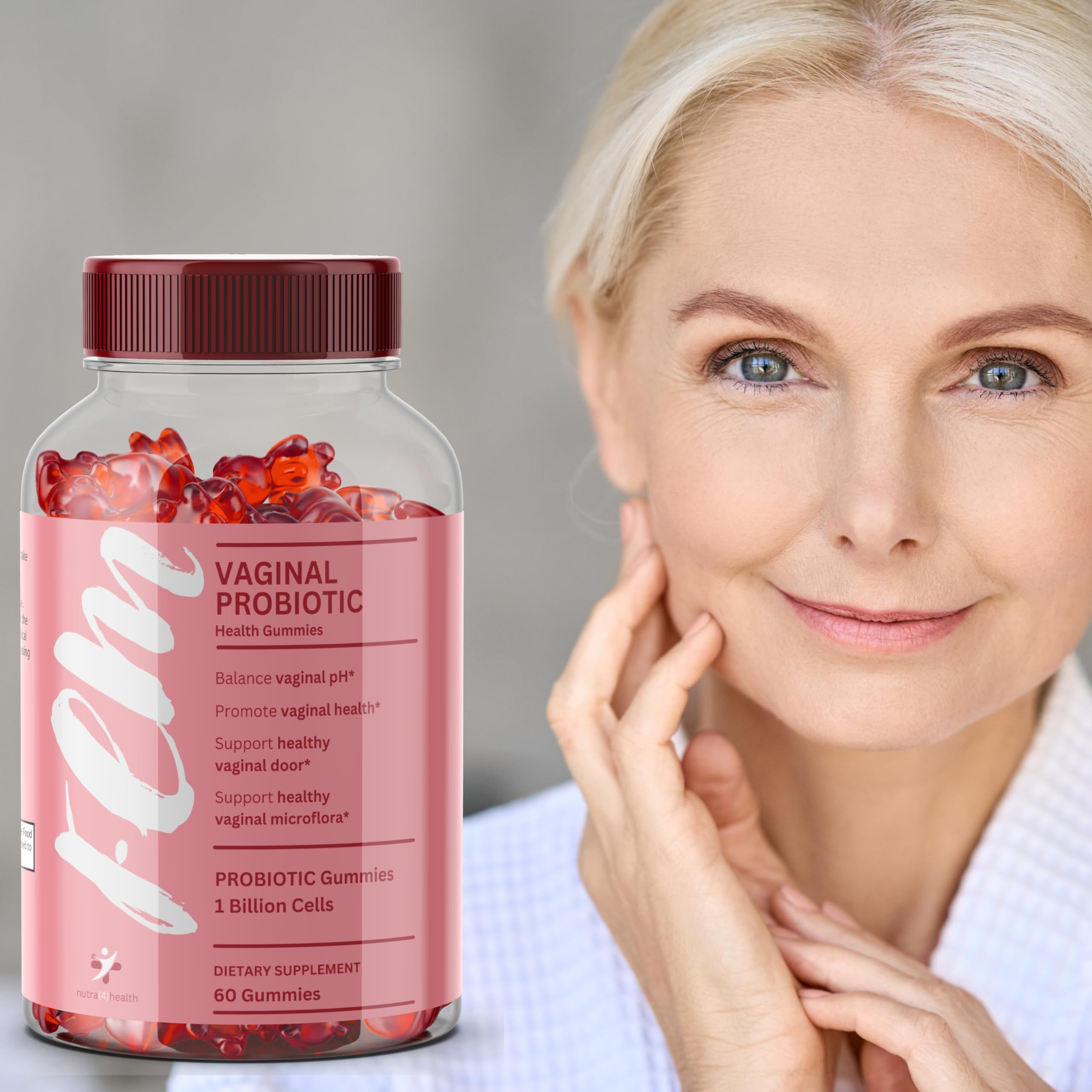 FEM Vaginal Probiotic Gummies for Women - Promotes pH Balance, Healthy Vaginal Odor & Urinary