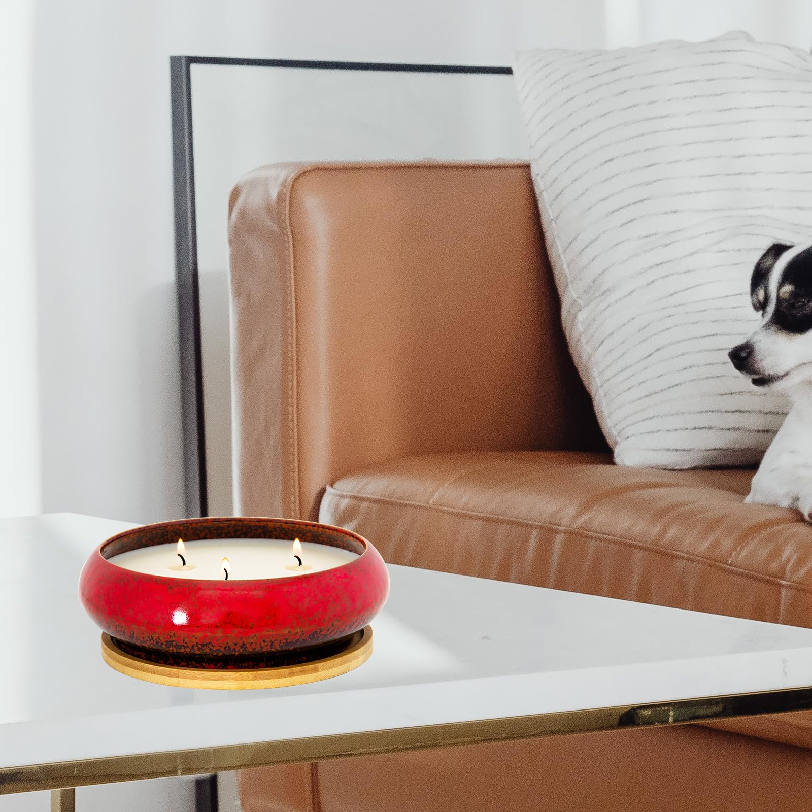 Scented Candles, 3 Wicks Large Rose Candles for Home Scented, 17 oz Aromatherapy Candle Gifts