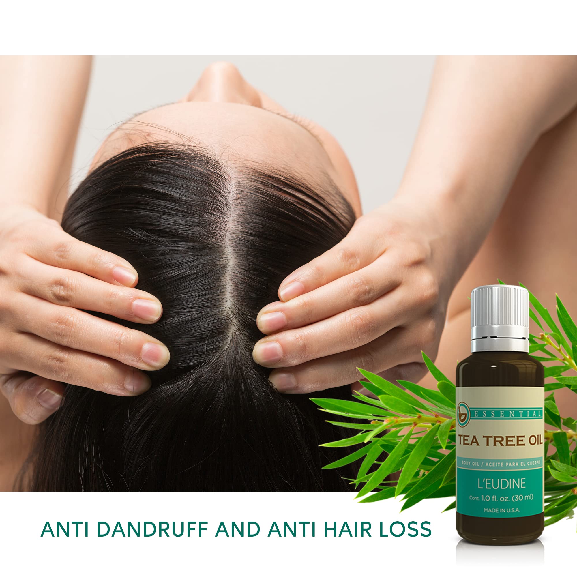 L’EUDINE Tea Tree Oil – 1fl Oz Multipurpose Body Oil for Acne, Toenail Problems, Dandruff, Skin Bites