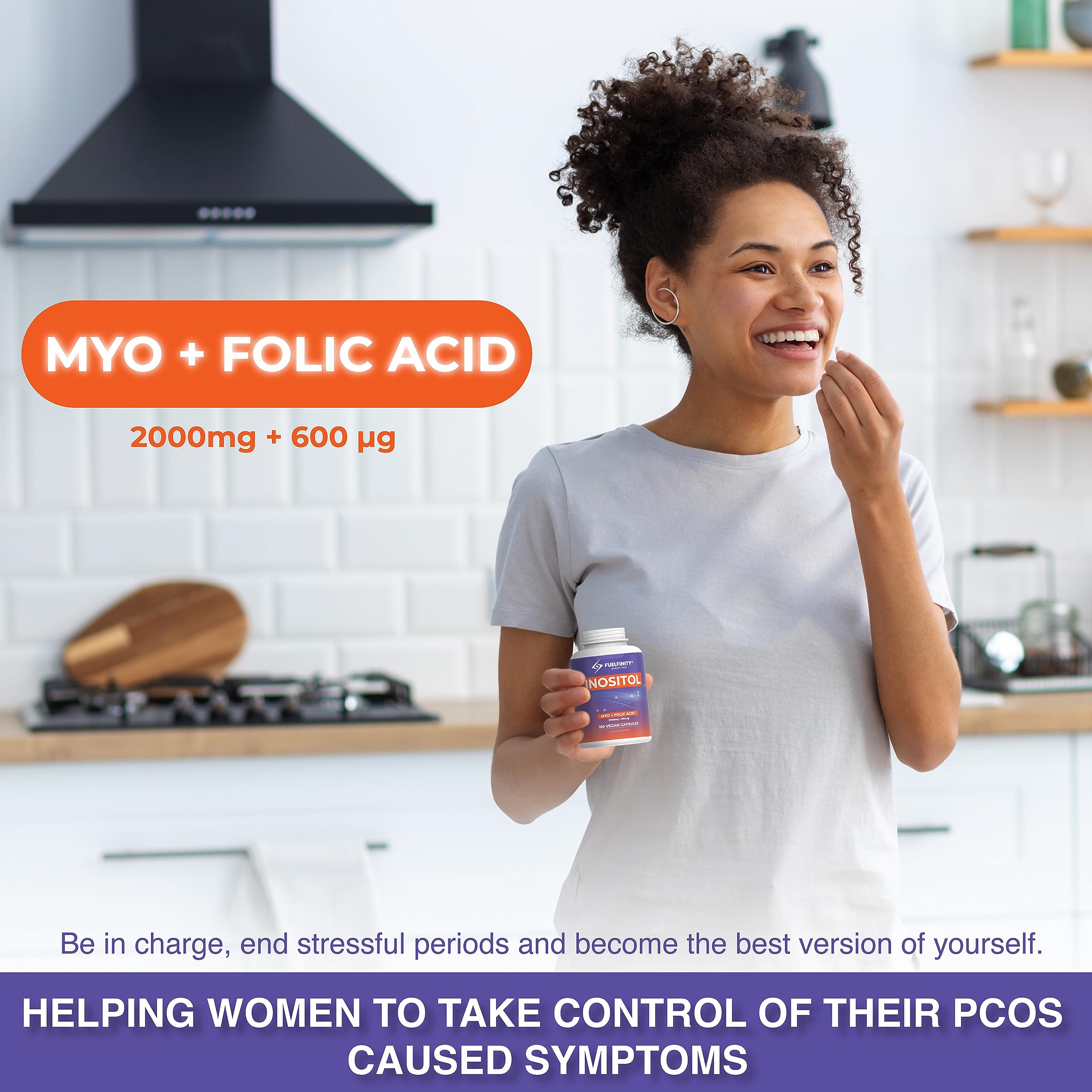 Myo-Inositol & Folic Acid | 2000mg Inositol | 180 Capsules | PCOS and Fertility Supplement