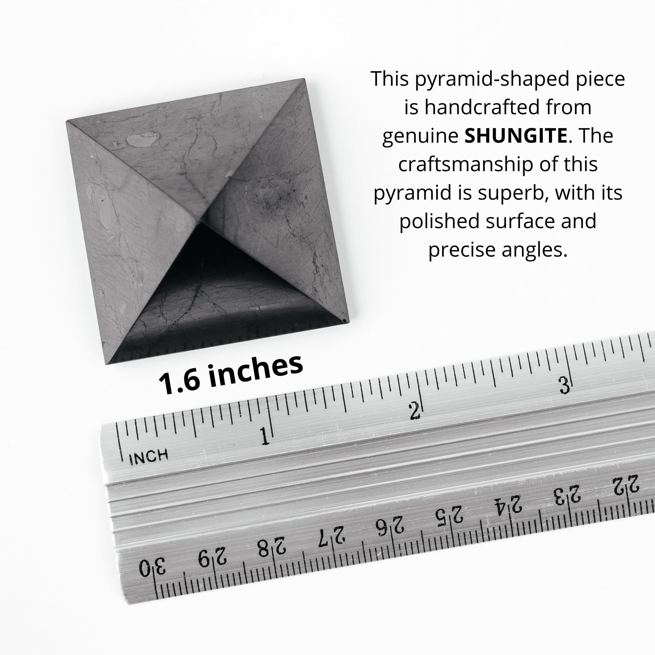 KARELIANMASTERS Shungite Stones Pyramid and Sticker for Phone Set - Crystal Healing Protection