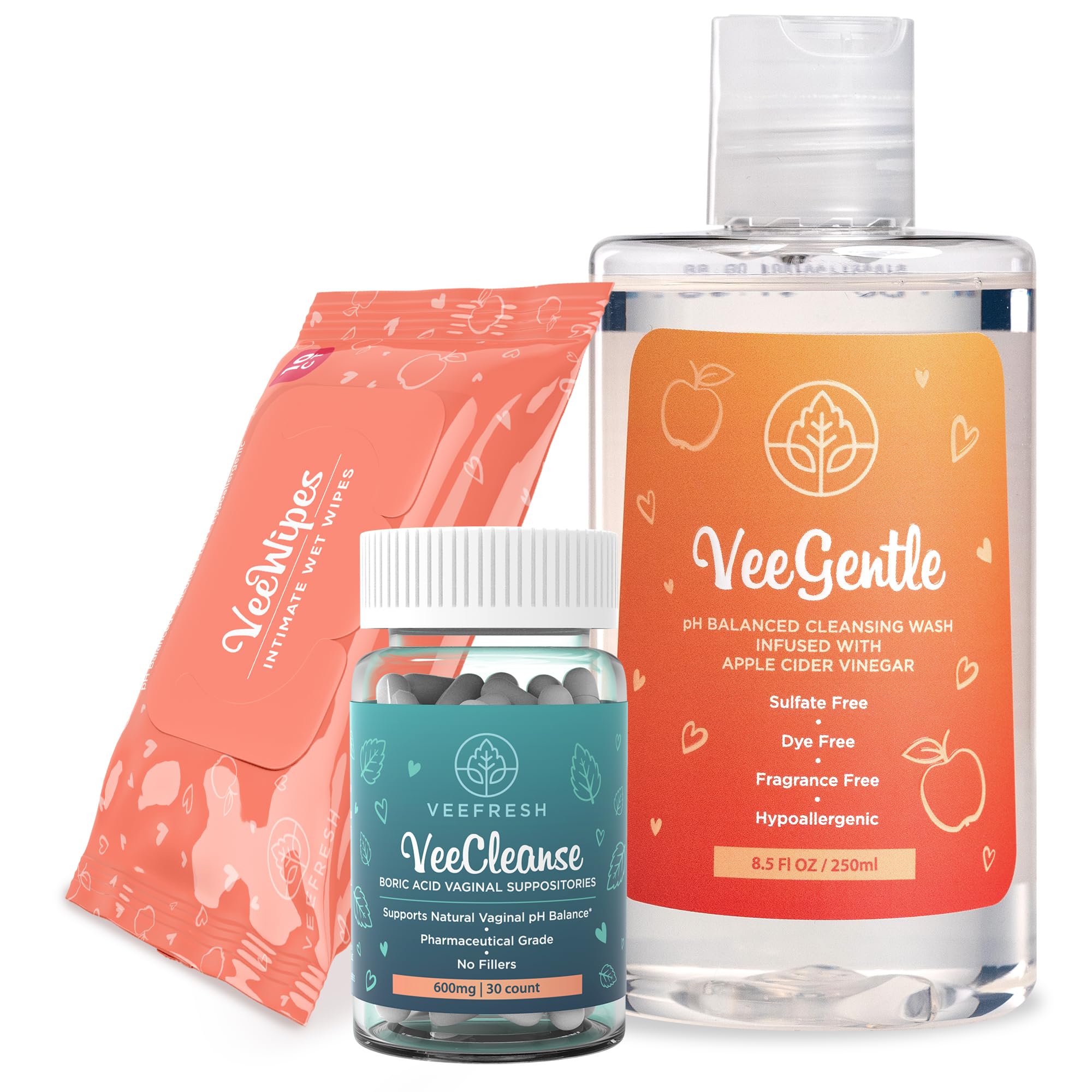 VeeFresh VeePower Bundle - A Convenient Feminine Care Bundle for Any-Time Freshness & Odor Control