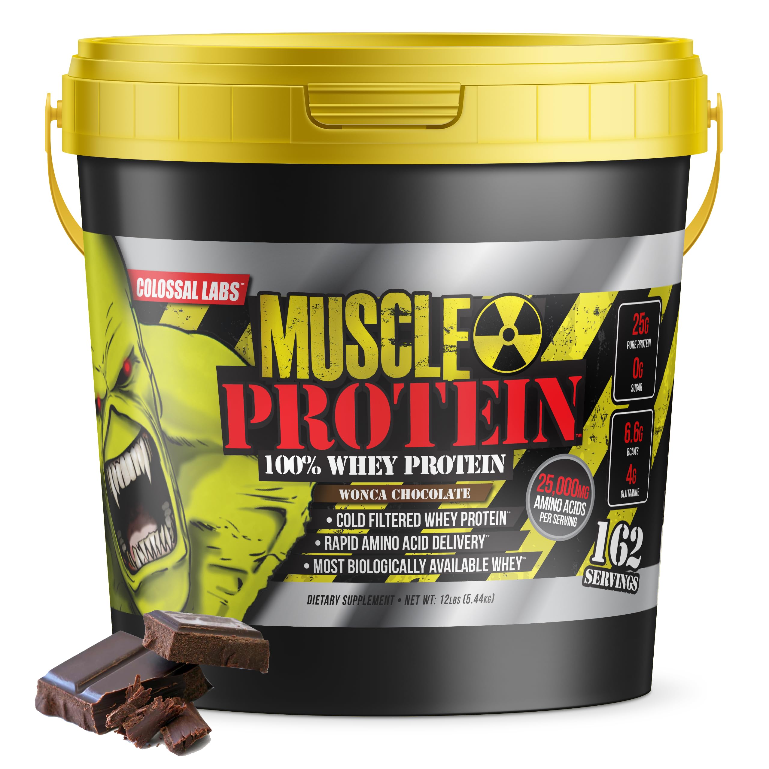 COLOSSAL LABS Muscle Protein Whey Powder [12 lbs/Pack of 1]–Chocolate Protein 