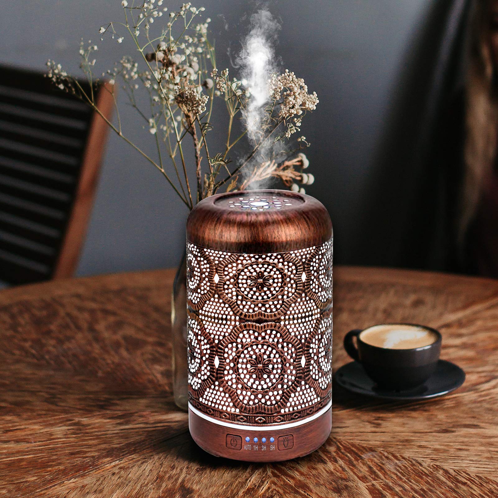 Essential Oil Diffuser, Upgraded Metal Diffusers with Lavender Lemon Essential Oils, 250ml