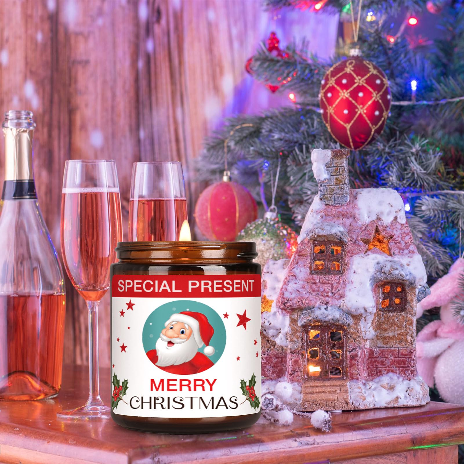 Christmas Candle Set Scented Candle Gift Set, 4 Pack 28 oz Christmas Scented Candles Over 180 Hours