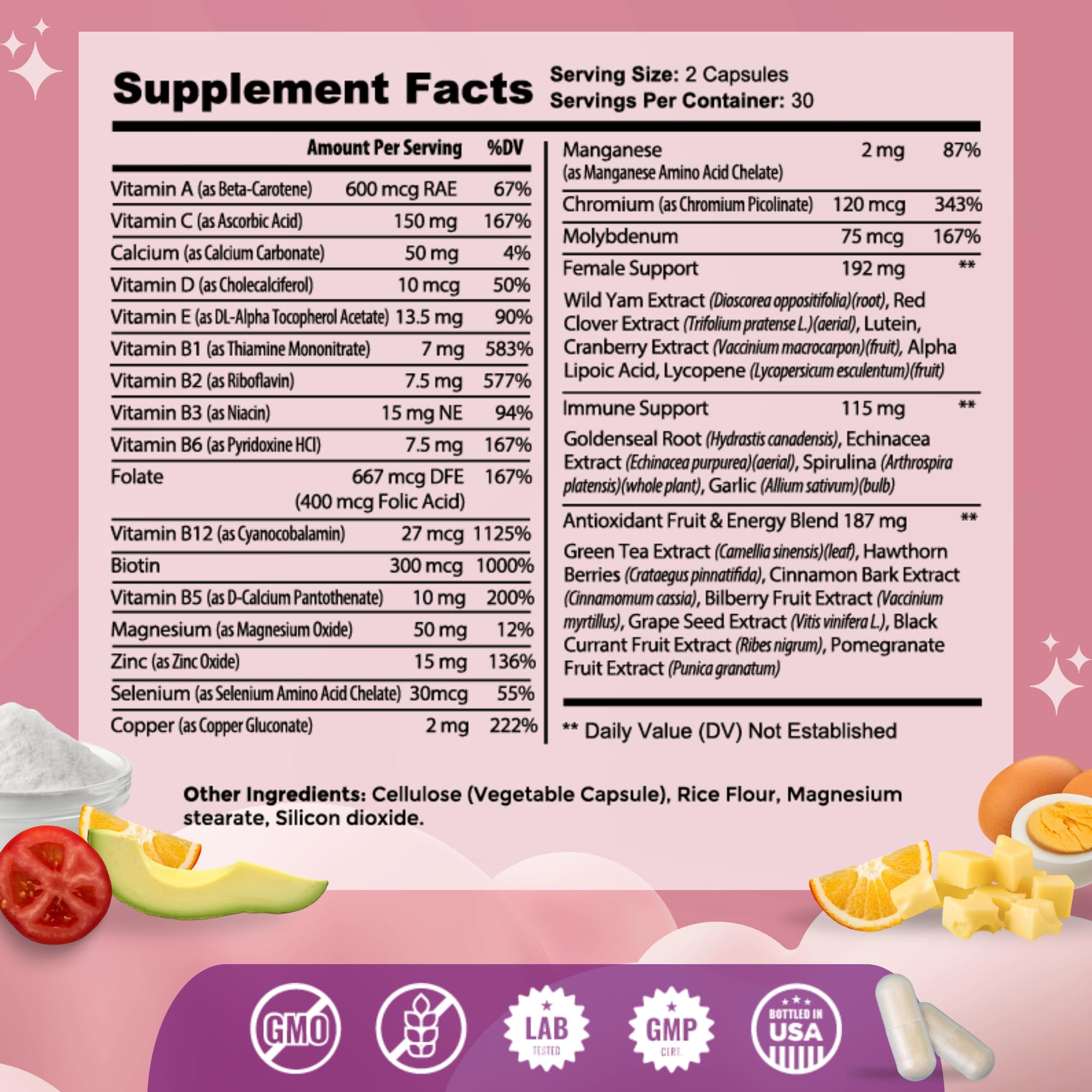 Mommyz Love Womens Multivitamin for Hormonal Balance, Antioxidant Defense, Immune Support Plus