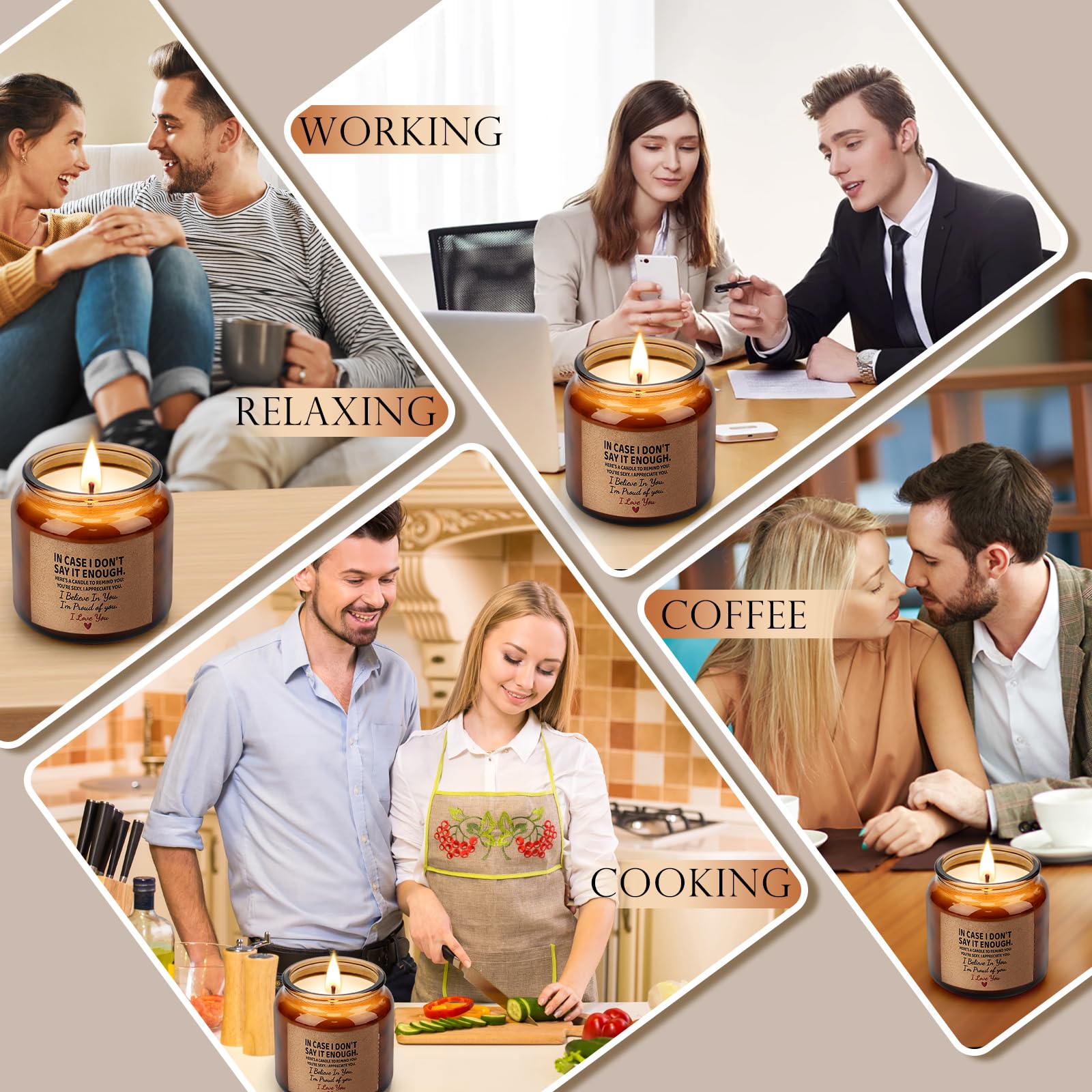 Candle Amber Moss Scented, Valentines Day Gifts for Her Girlfriend Wife, Romantic Anniversary