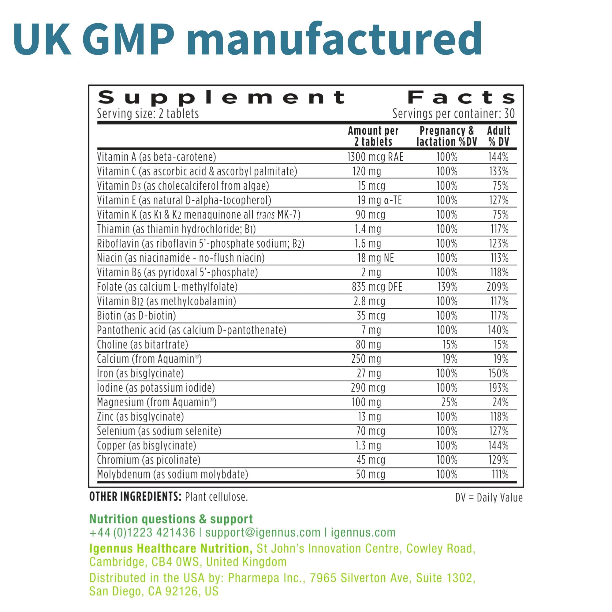 High Absorption Methylated Prenatal Multivitamin, Clean Label with Gentle Iron and Folic Acid