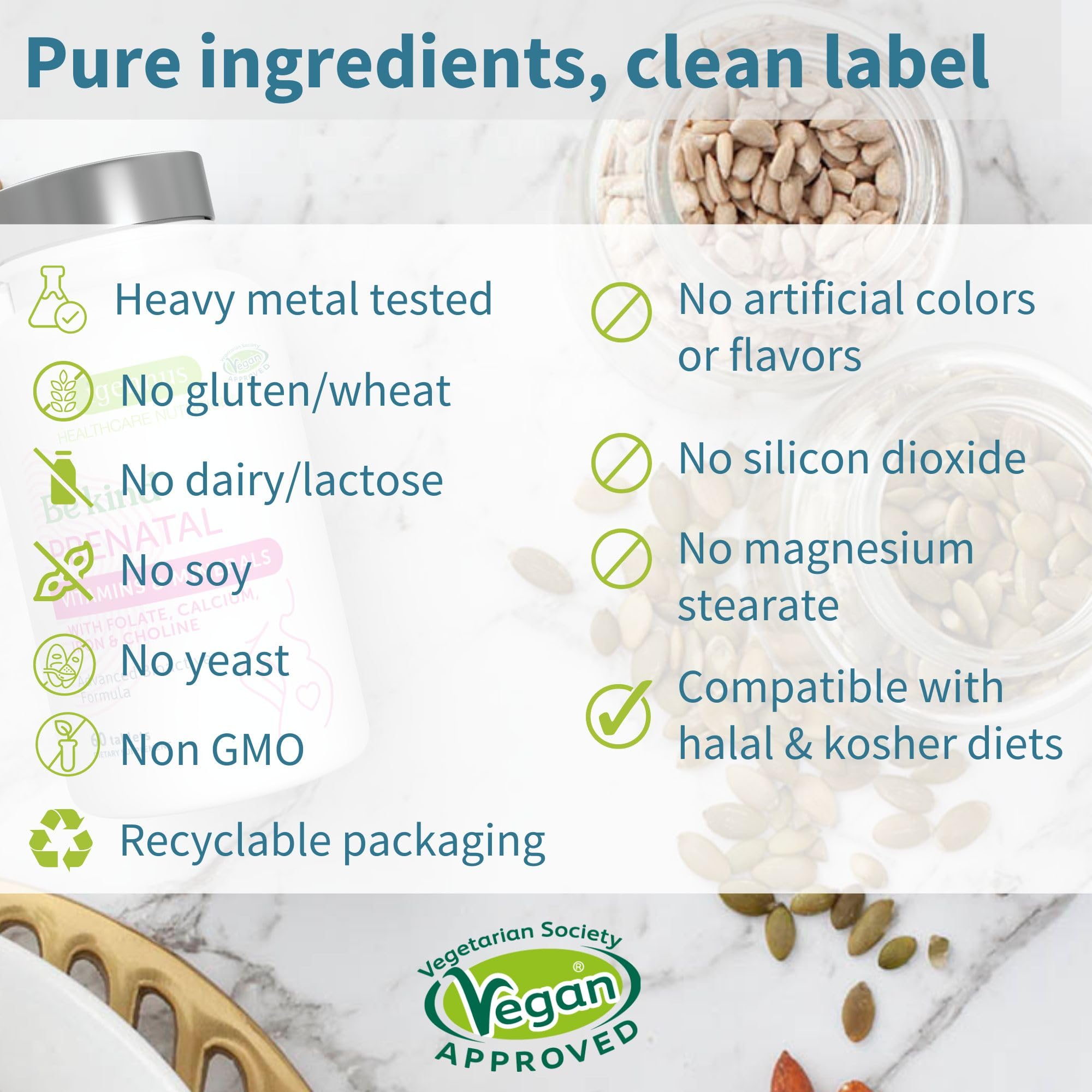 High Absorption Methylated Prenatal Multivitamin, Clean Label with Gentle Iron and Folic Acid