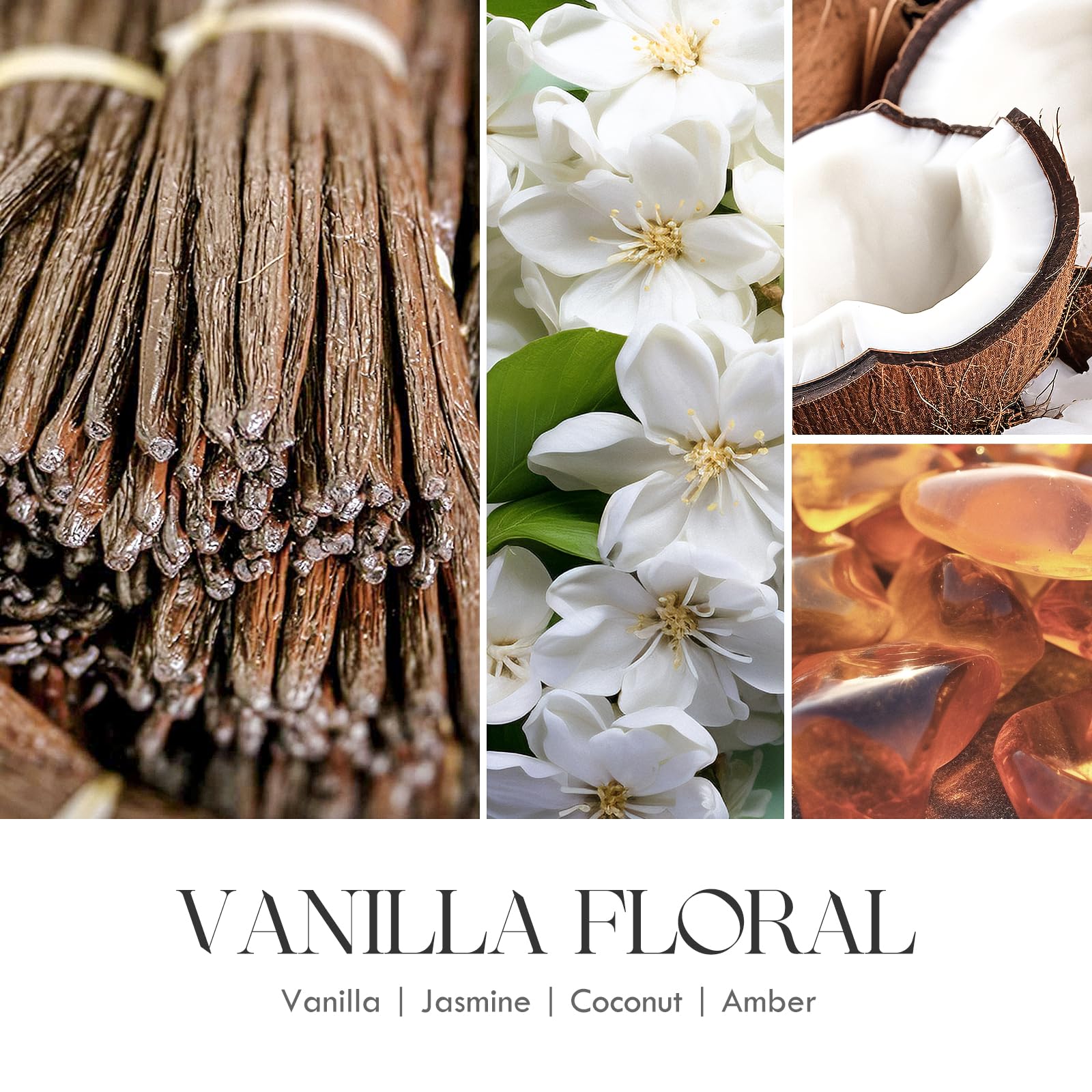 Vanilla Soy Candles Gift for Women - Aromatherapy Candle with Crystals Inside, 10oz Natural Soy Wax Candles