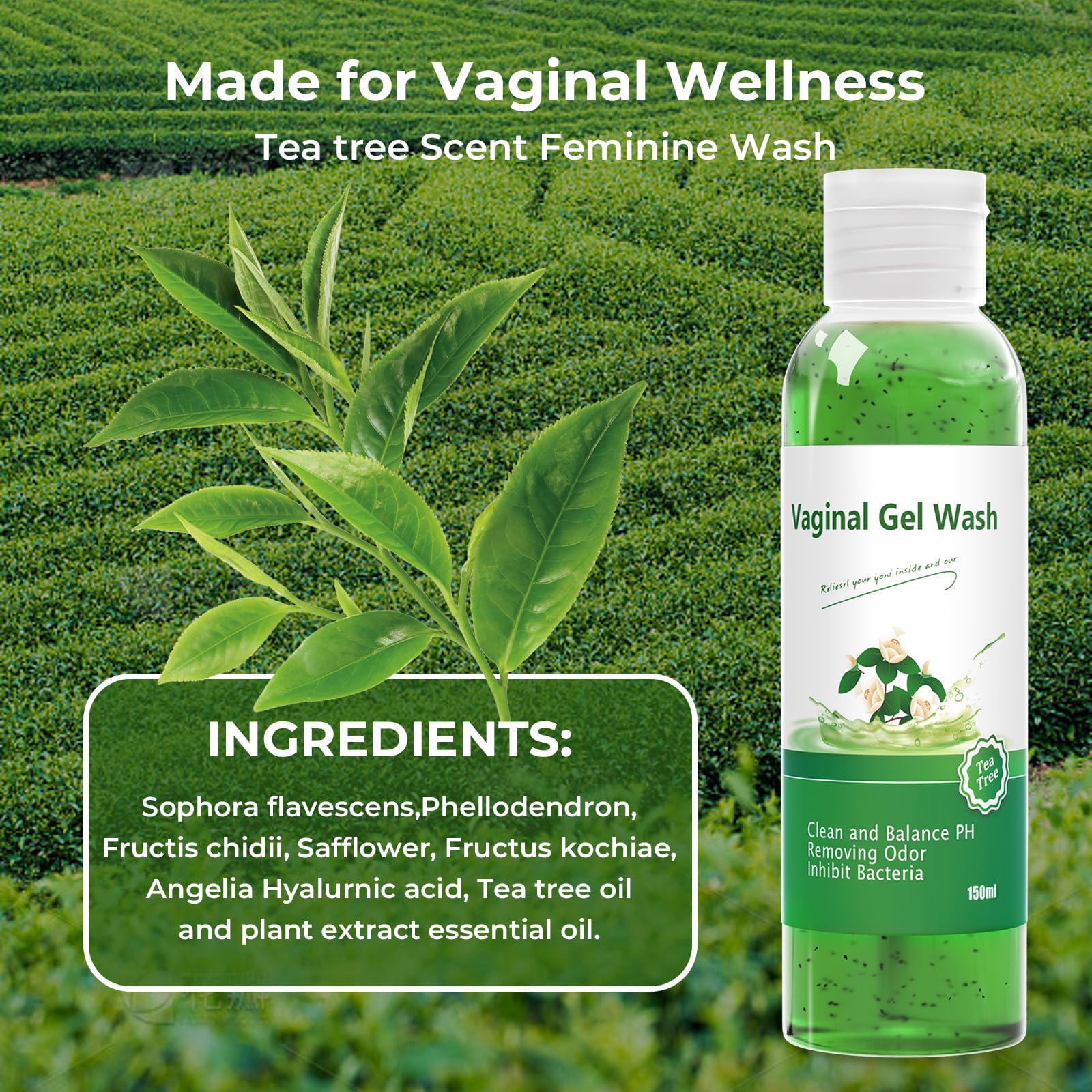 Feminine Wash & Yoni Oil & Yoni Soap Tea Tree Set for Women, Yoni Wash for Vaginal Ph Balance Remove