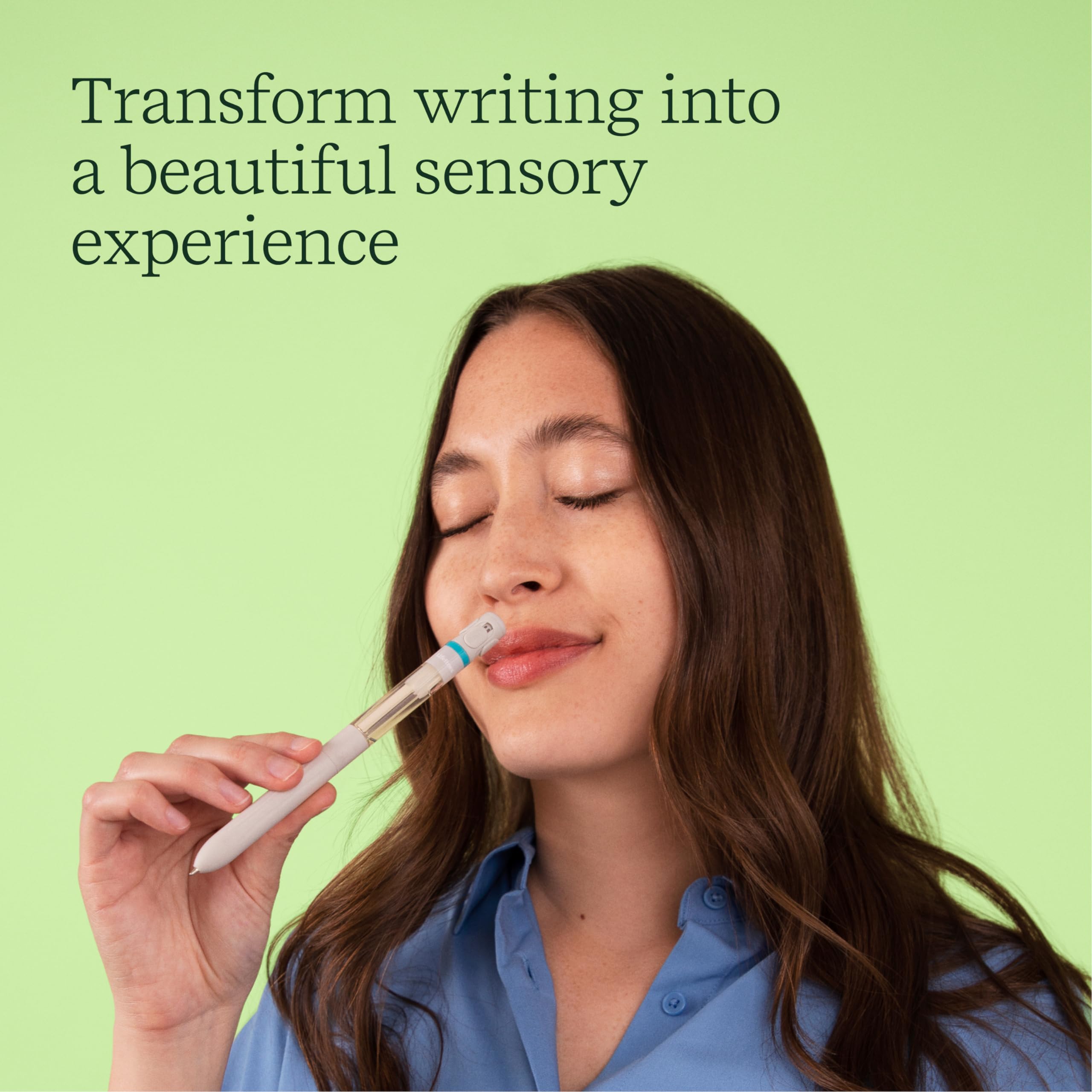 Pen Diffuser in Crisp Mountain Air Essential Oil Blends - Elegant 1.0mm Ballpoint Tip - Black Pen