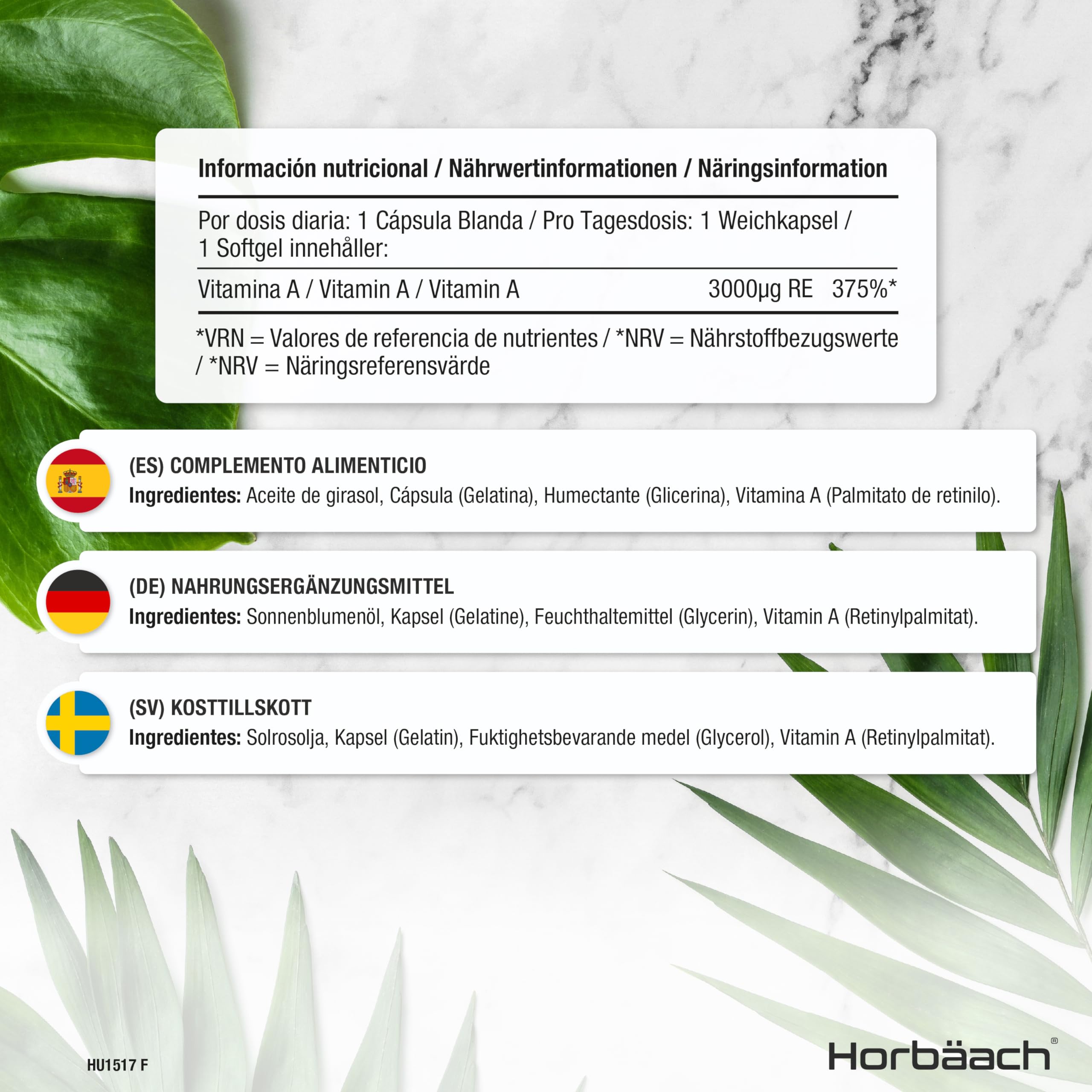 Vitamin A Capsules 10,000iu | 365 Count (1 Year Supply) | High Strength Vitamin A Supplem