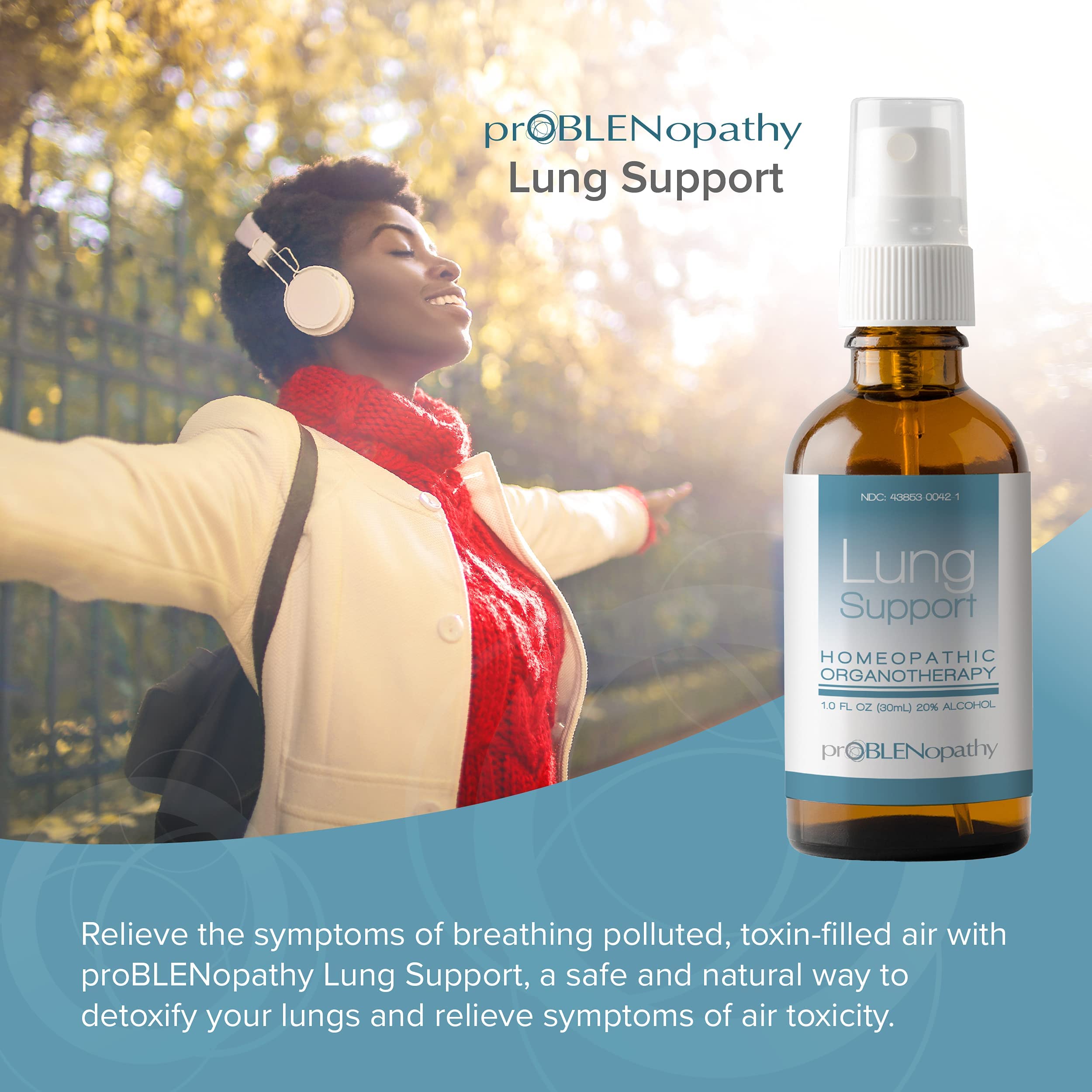 proBLENopathy Lung Support Oral Spray 30-Day Supply - Respiratory Protection & Toxin Removal
