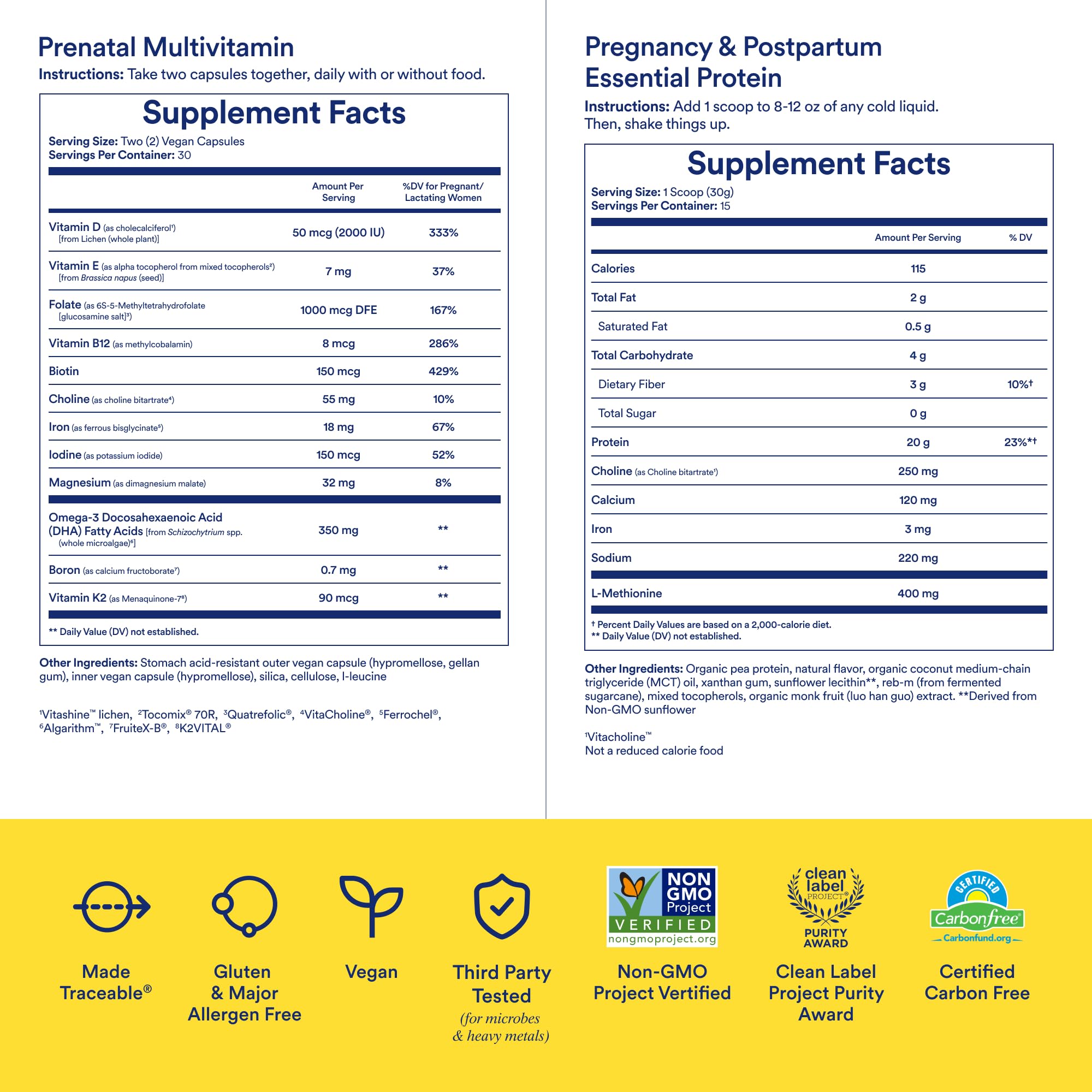 Ritual Prenatal Multivitamin and Protein Duo with Prenatal Vitamins and Organic Vanilla Protein