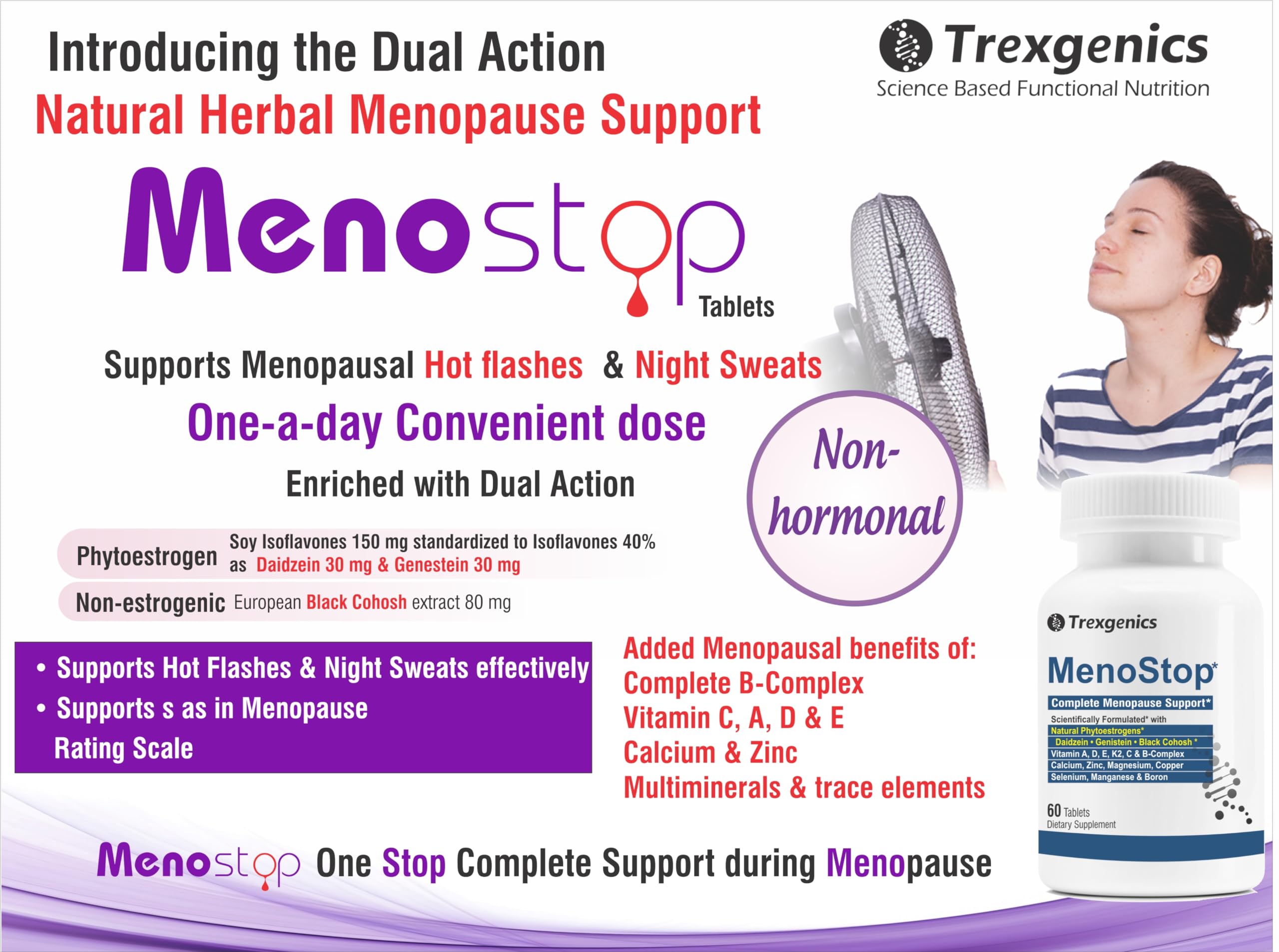 Trexgenics MENOSTOP Complete Menopause Support with Isoflavones