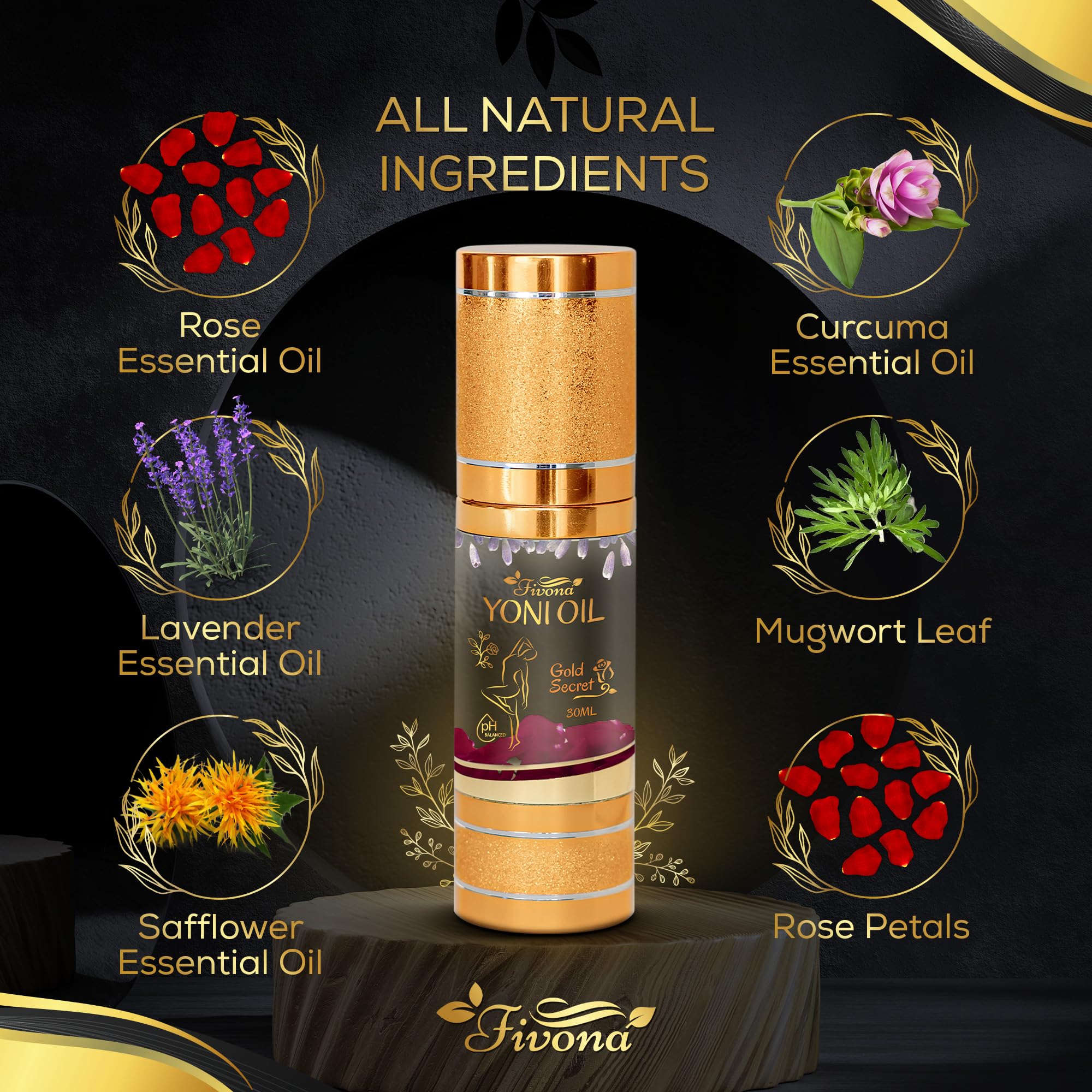 Fivona 4-in-1 Feminine Care Kit, Yoni Oil, Yoni Soap, Yoni Steaming Pot and Red Premium V Steam Herbs