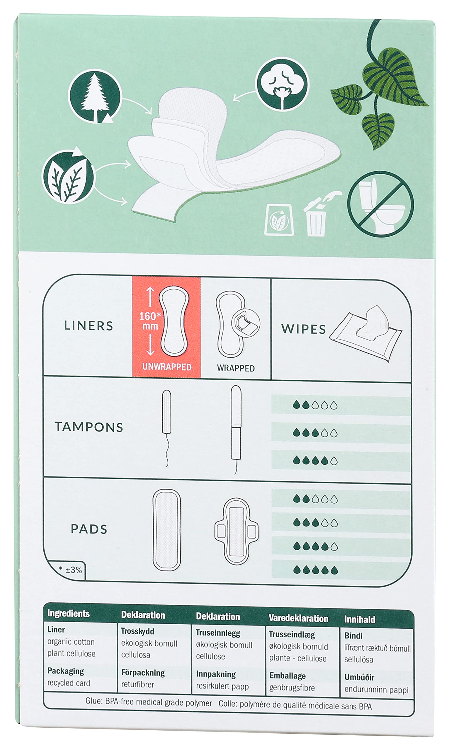 Natracare Natural Organic Curved Panty Liners, with Certified Organic Cotton, Ecologically Certified