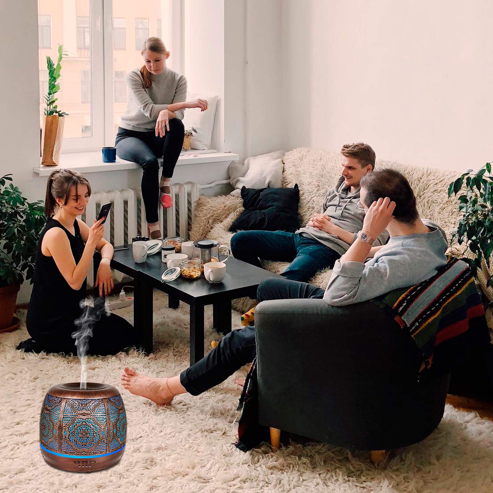 Essential Oil Diffuser, Upgraded Metal Diffusers for Essential Oils, Aromatherapy Diffuser Cool Mist