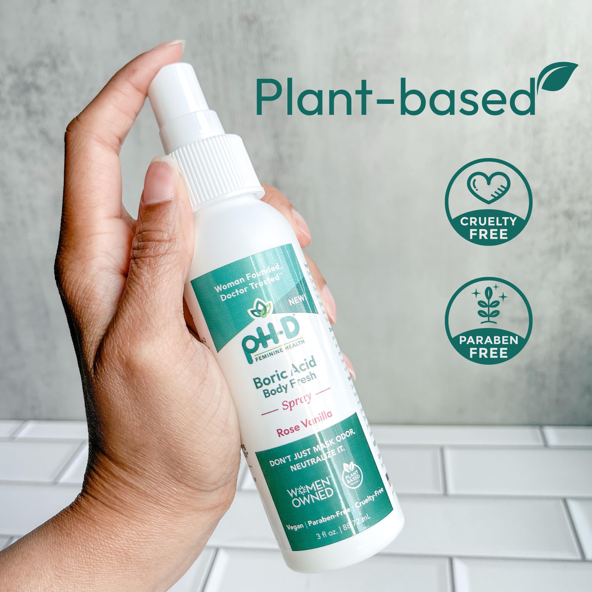 pH-D Feminine Health - Boric Acid Body Fresh Spray - Vegan, Paraben-Free, Plant Based