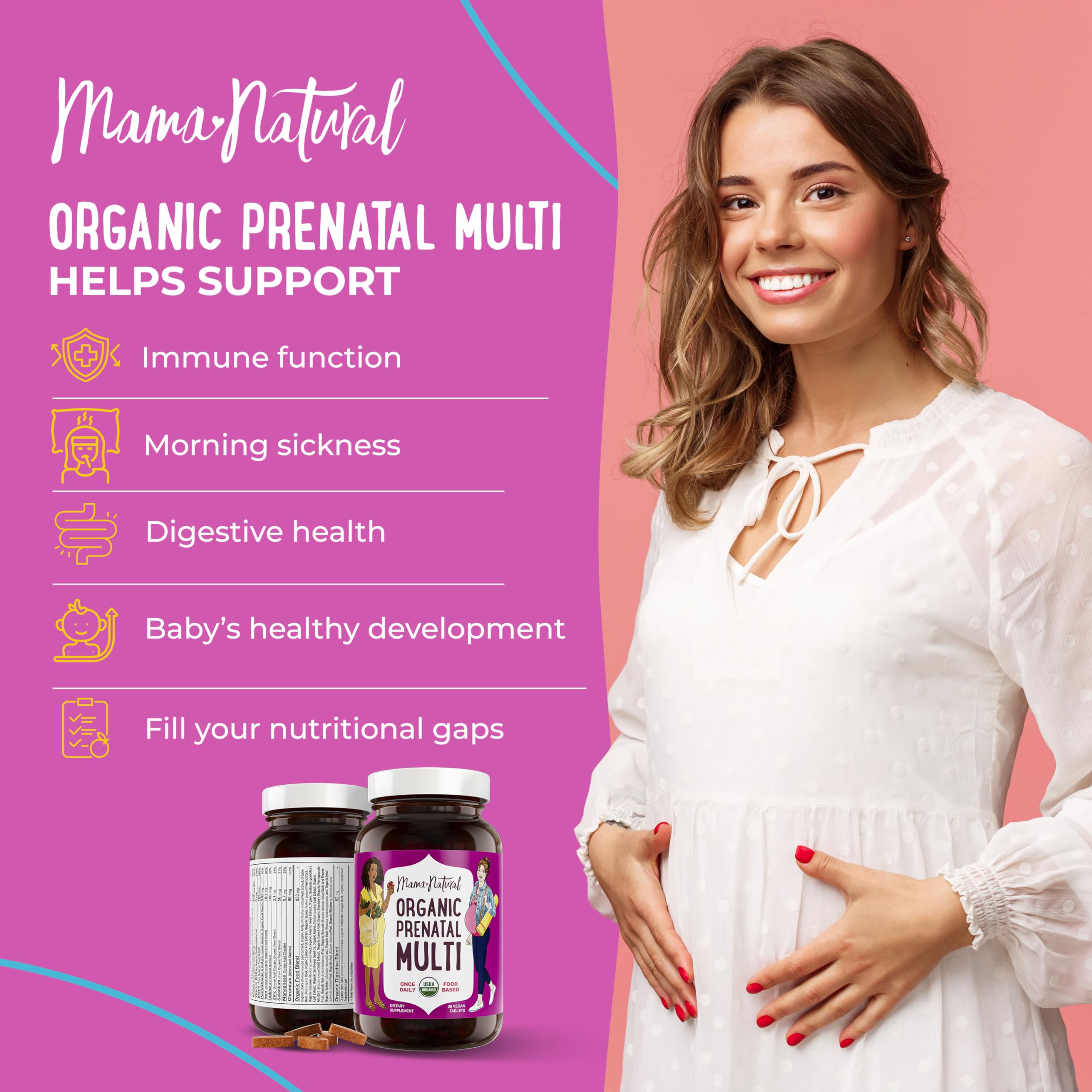 Premium Prenatal Bundle of 2 - Organic Prenatal Multi & Natural Probiotics - Essential Nutrition for Women