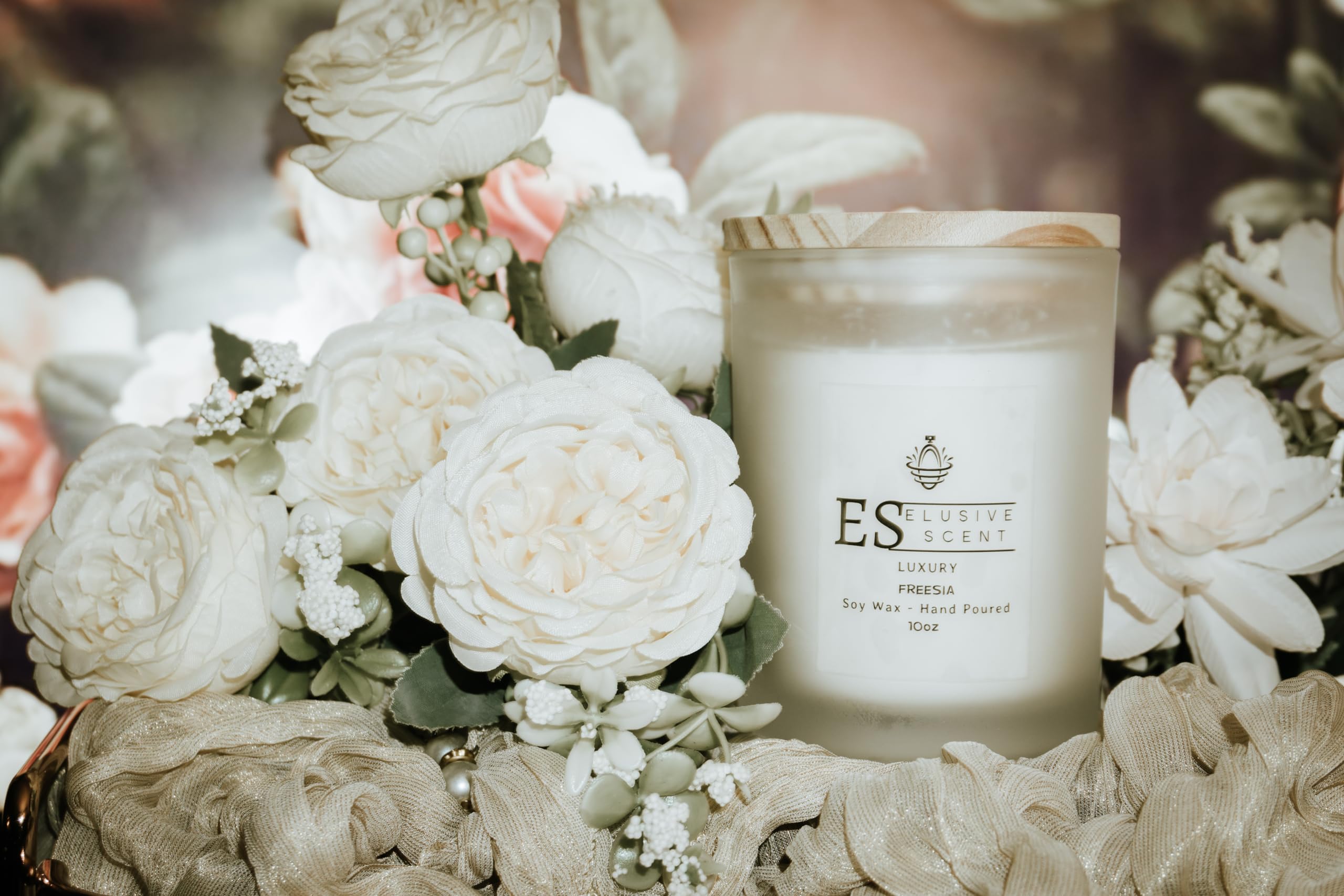 Freesia | 10oz | Luxury Candle | Scented Candle | Aromatherapy | Essential Fragrance Oils | 100% Soy Wax