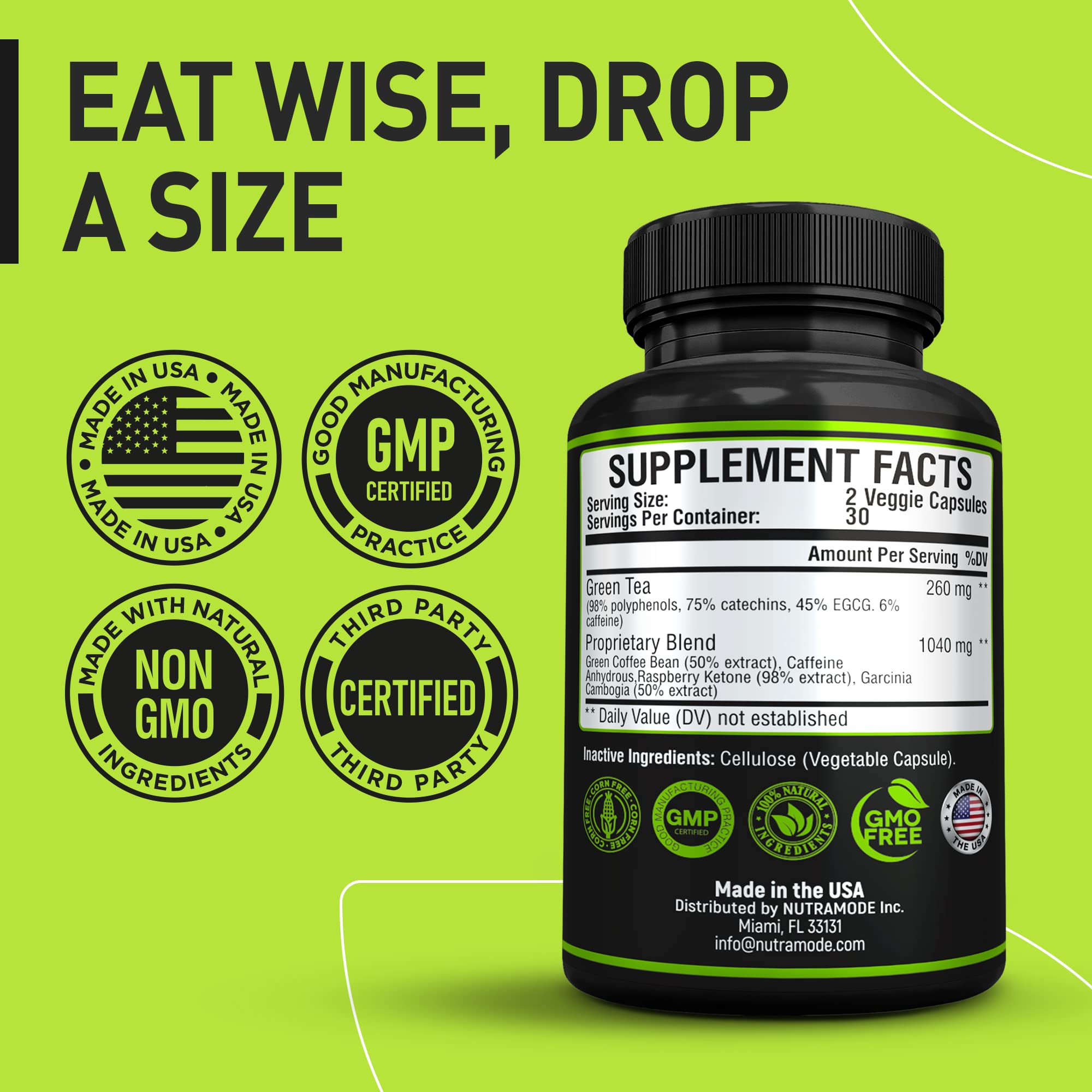 Premium Green Tea Extract Fat Burner Supplement EGCG-Natural Appetite Suppressant