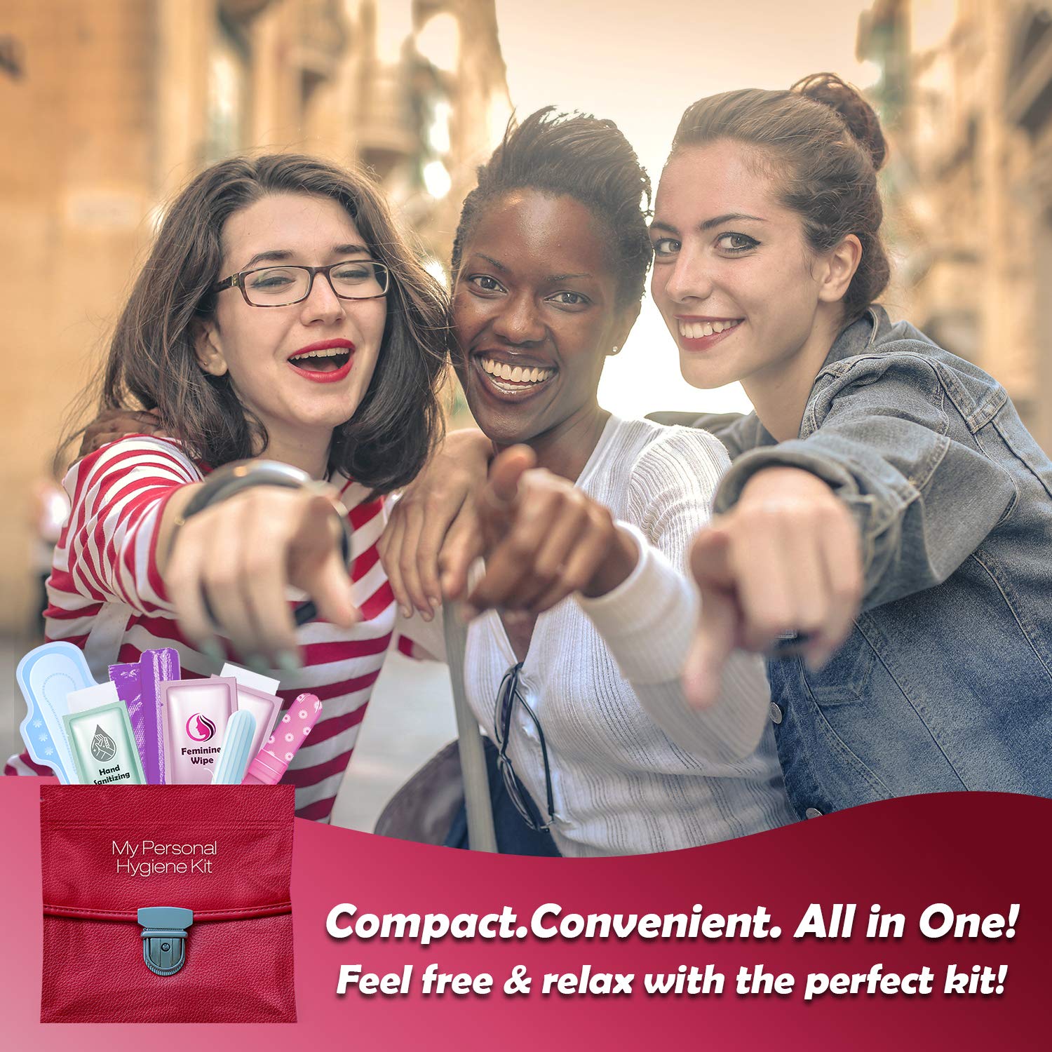 Menstrual Kit All-in-One | Convenience on The Go | Single Period Kit Pack for Travelling, Tweens