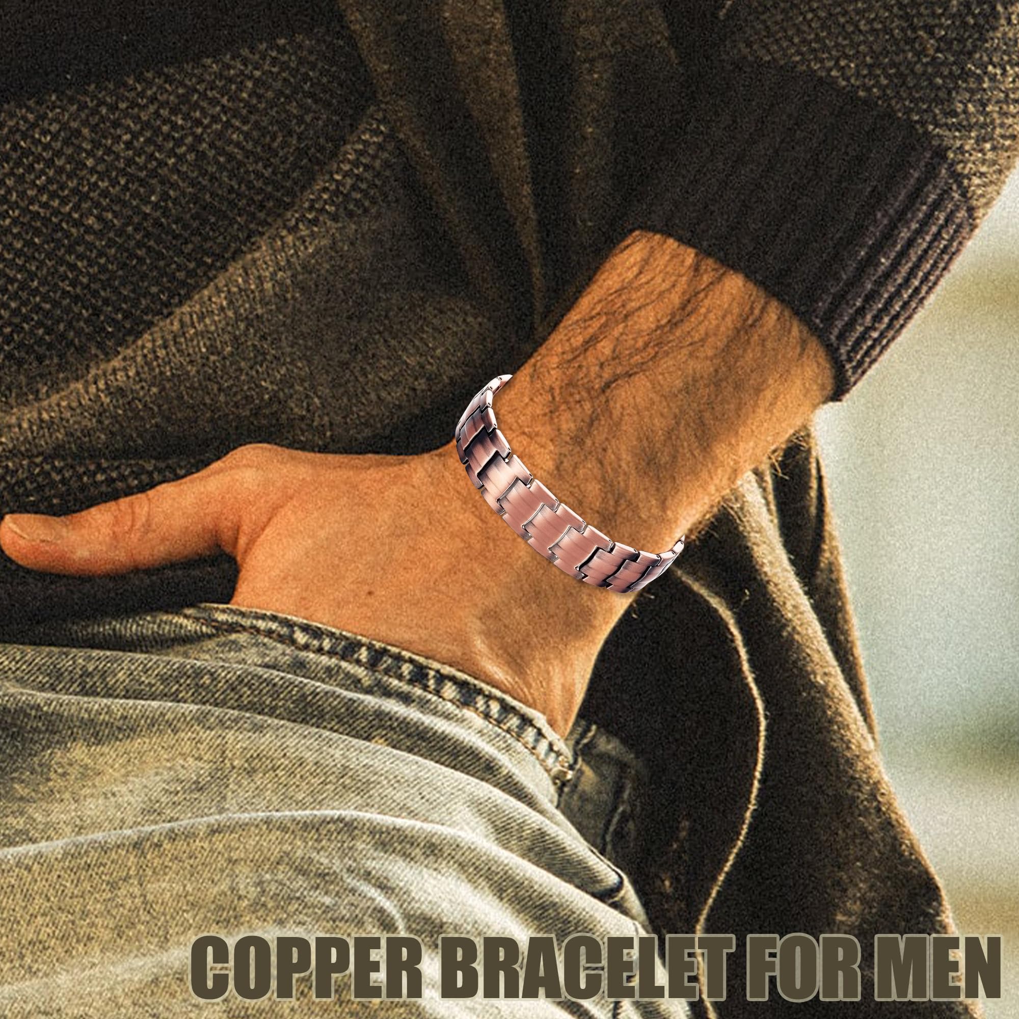 MagVIVACE Copper Bracelet for Men, Magnetic Bracelet with 3500 Gauss Magnets