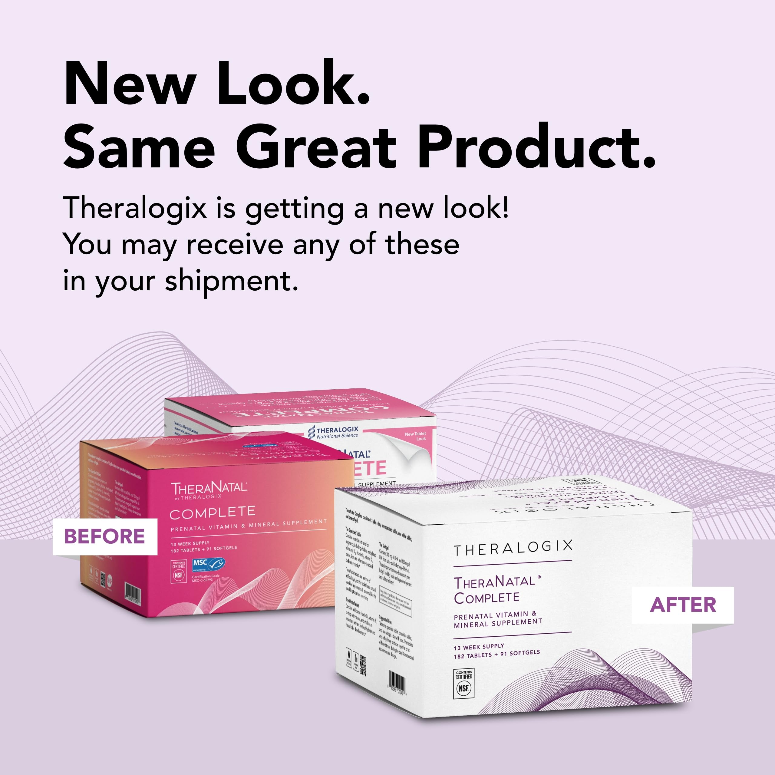 Theralogix TheraNatal Complete Prenatal Vitamin Supplement - 91-Day Supply - with DHA