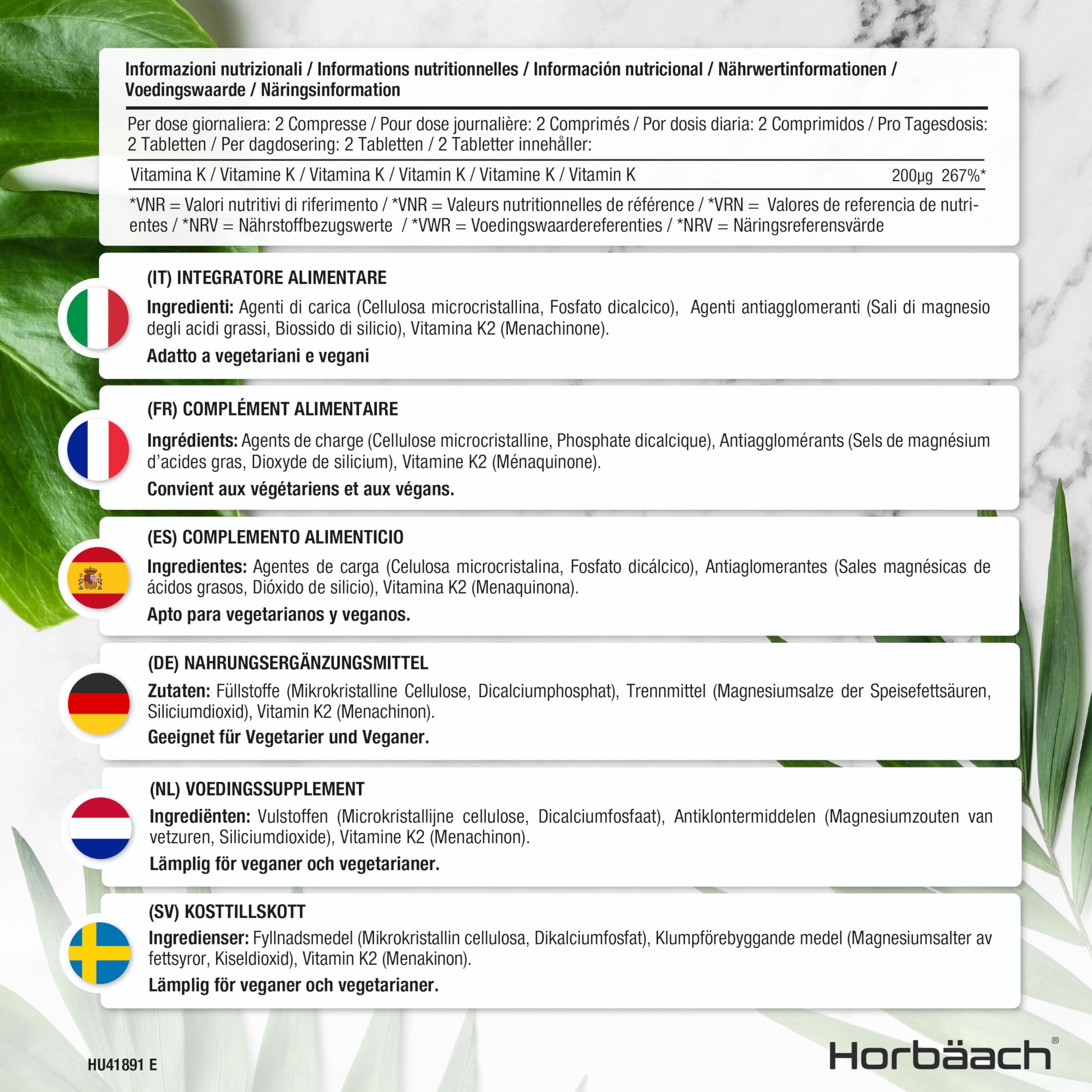 Vitamin K2 MK7 200ug | 365 Vegan Tablets | High Strength Menaquinone MK-7