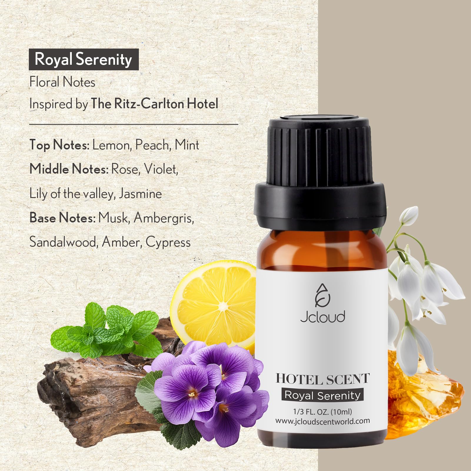 JCLOUD Royal Serenity Essential Oil Inspired by Ritz-Carlton Hotel | Hotel Collection - Pure Aromatherapy