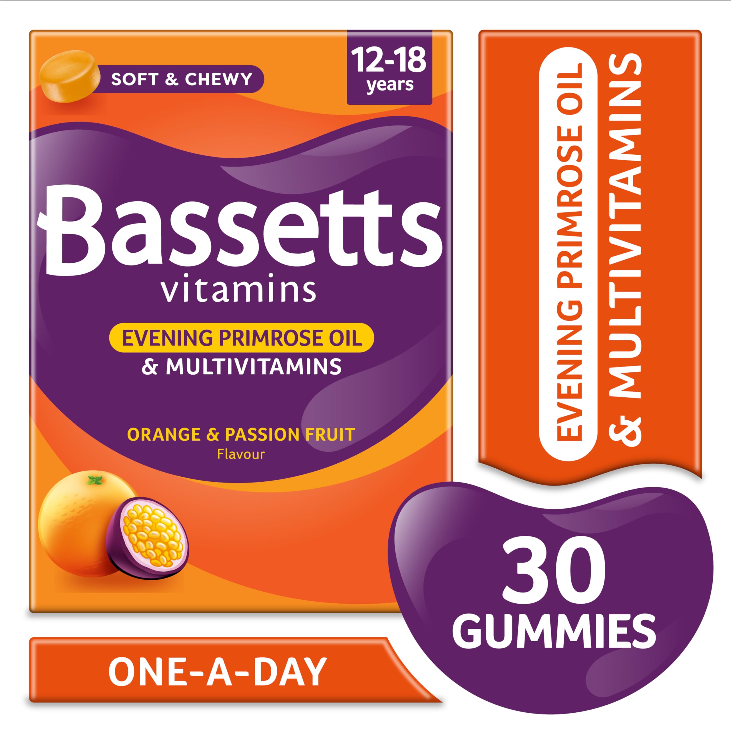 Bassetts Vitamins 12-18 EPO Orange & Passion Fruit 30's, 94.2 g, Orange and passionfruit