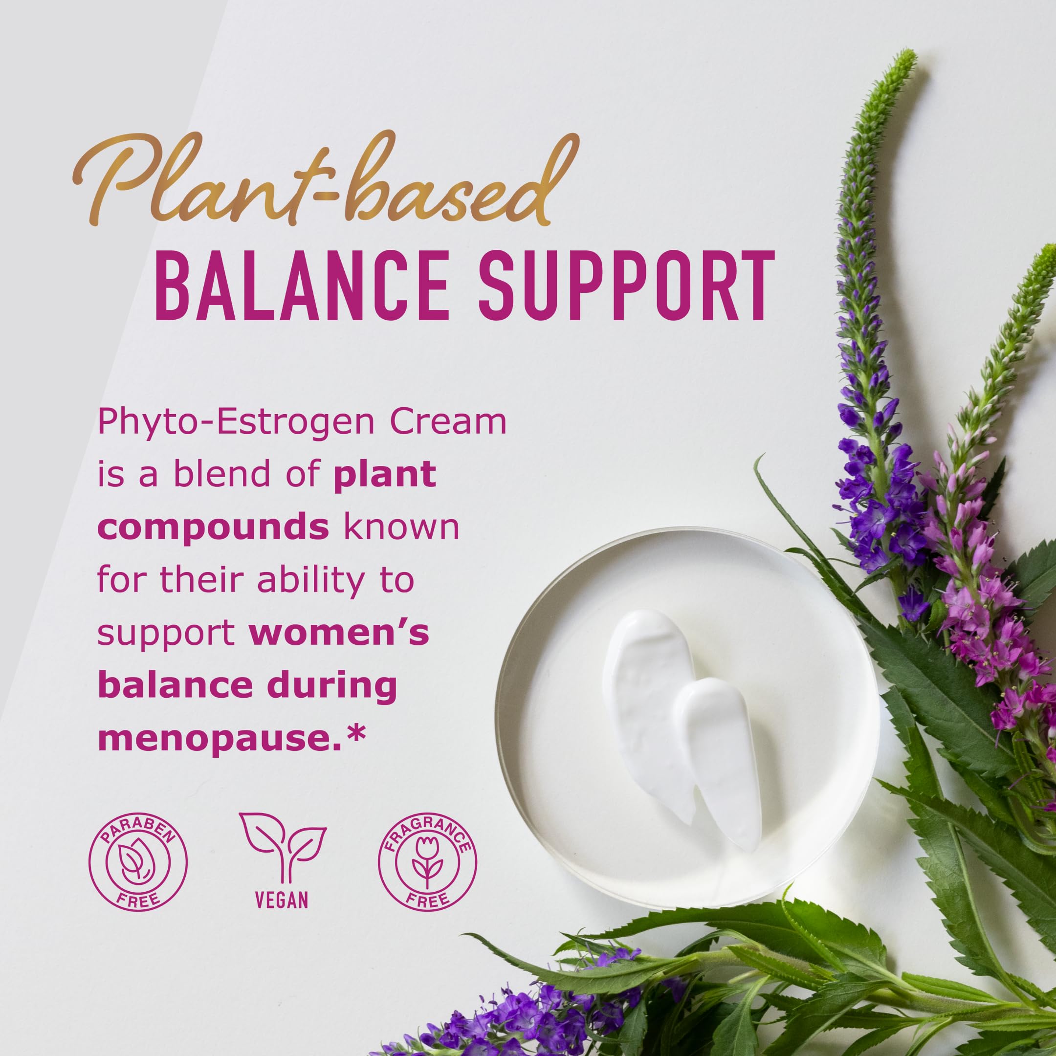 Phyto Estrogen Cream for Women | Plant Based Hot Flash, Menopause & Menstrual Cycle Support
