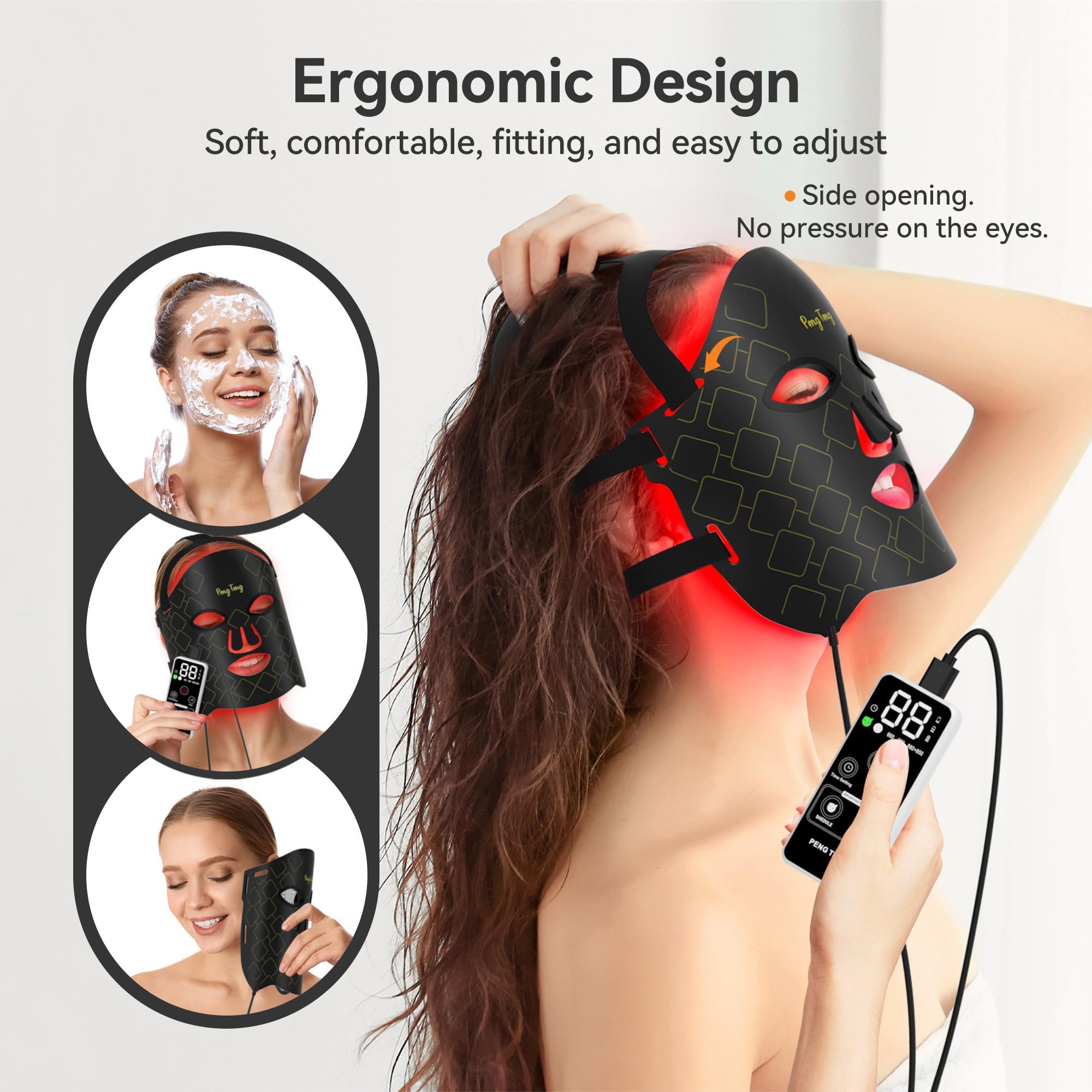 Peng Teng Red Light Therapy for Face, 660NM and 850NM,Innovative use of Monitoring,red Light Therapy Masks