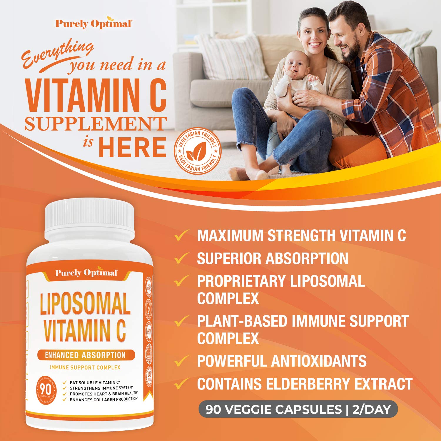 Premium Liposomal Vitamin C Supplement - High Absorption, Fat Soluble Ascorbic Acid