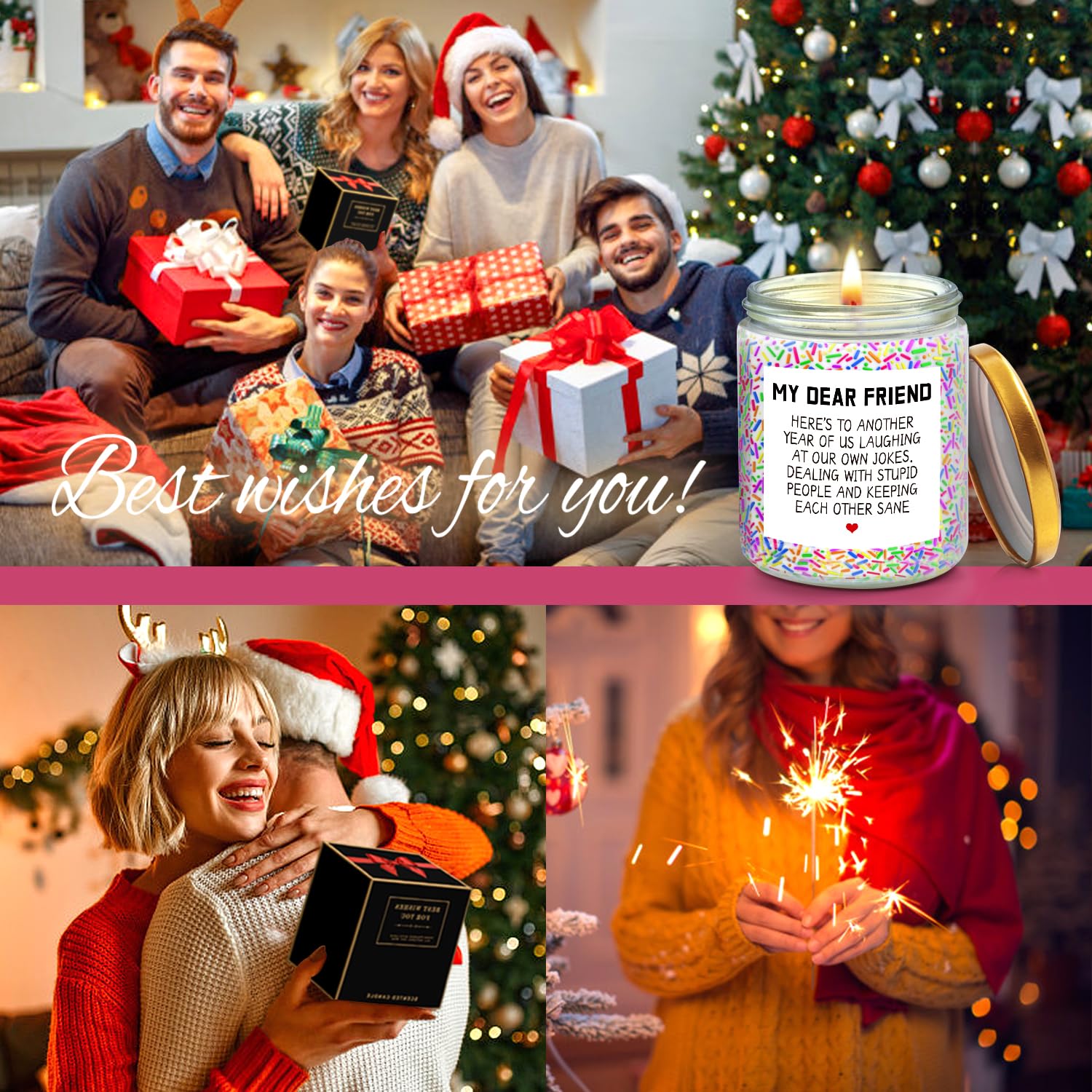 Birthday Gifts for Women, Happy Birthday Candle, Sister Birthday Gifts Ideas